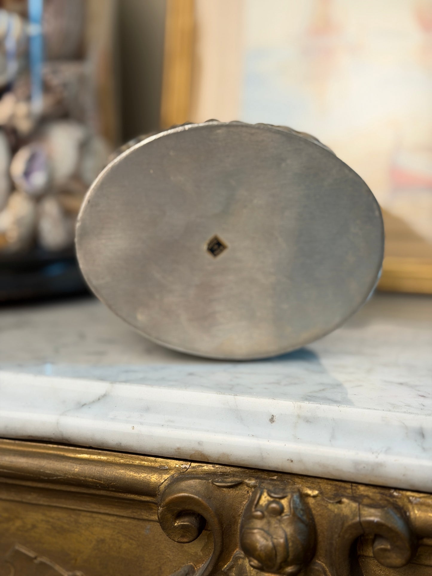 Vintage Silver Tone Trinket Box