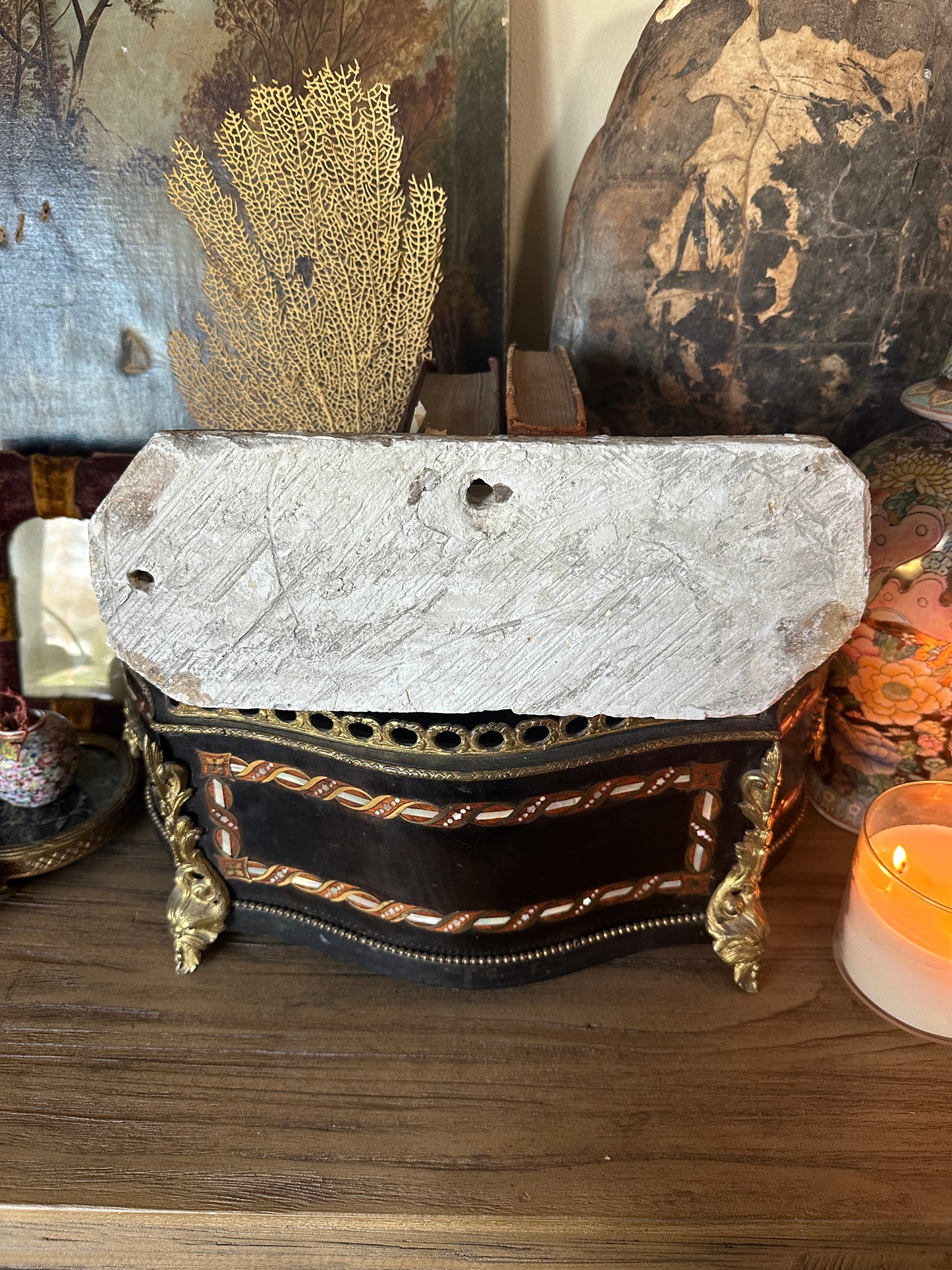 Antique Composition Architectural Fragment | Foliate Frame Appliqué