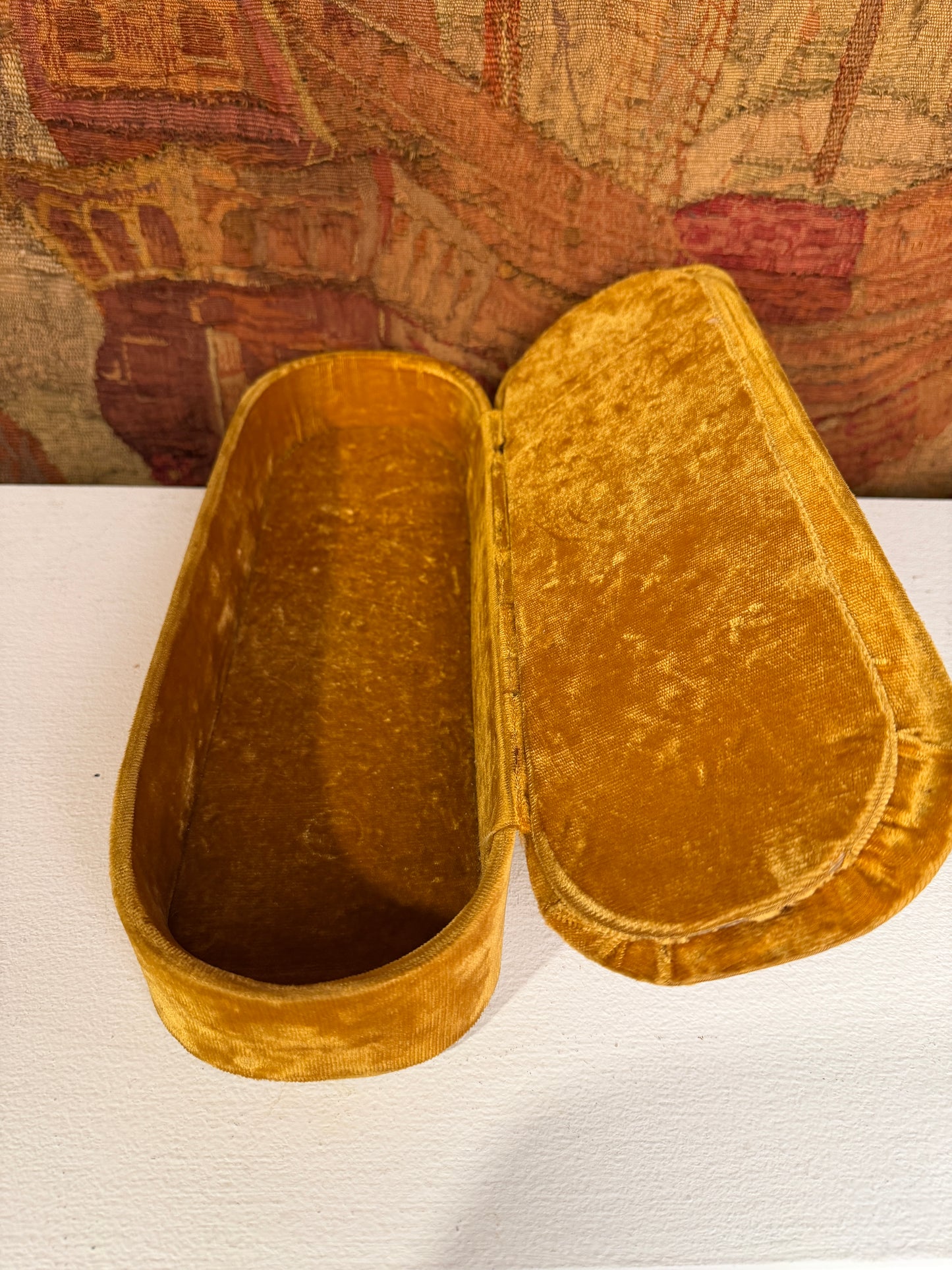 Vintage Gold Velvet Storage Box