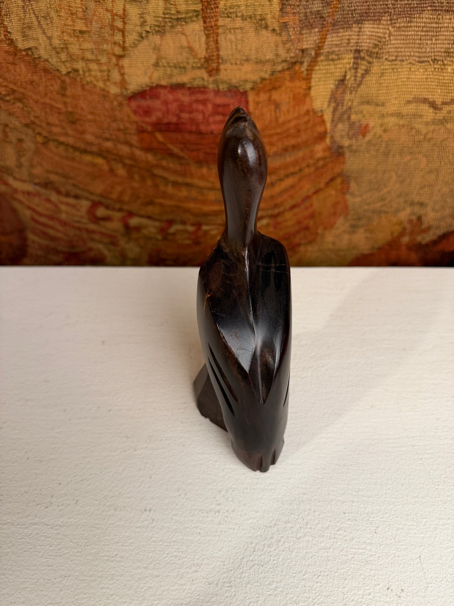 Handmade Wooden Pelican Sculpture