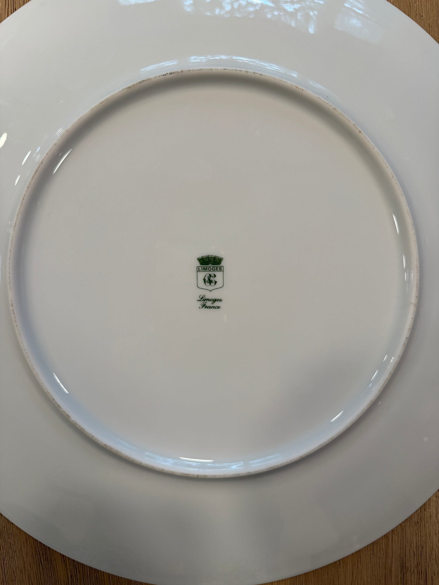 Pair of Vintage Limoges France Blue Wave Porcelain Dinner Plates