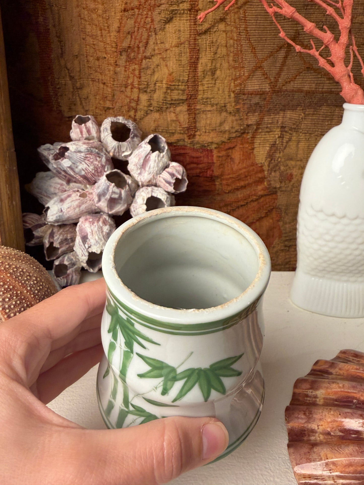 Vintage Bamboo Motif Cachepot