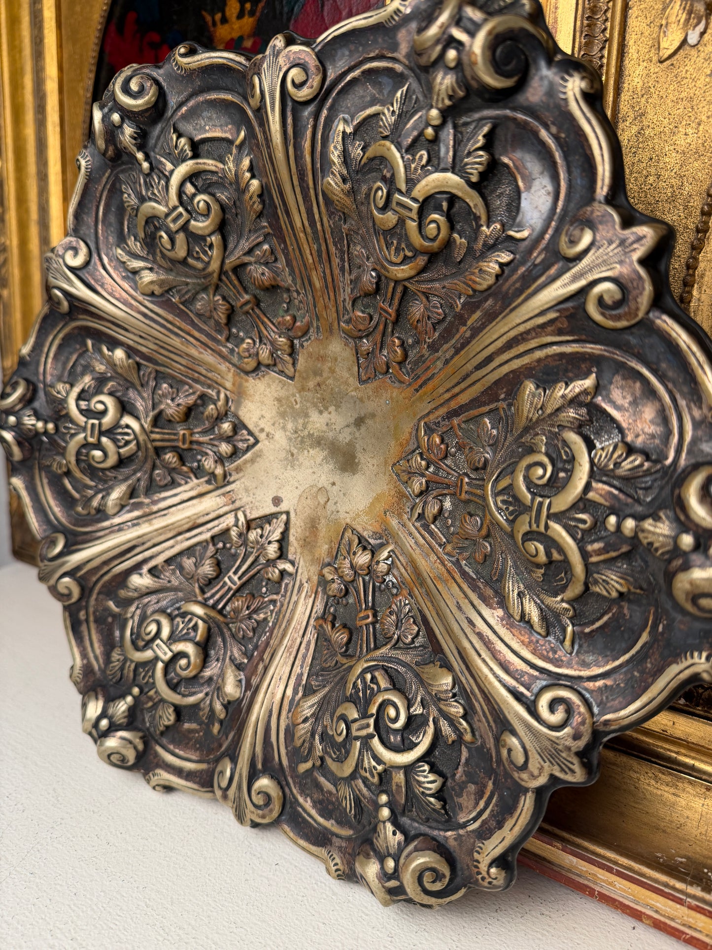 Silverplate Repoussé Decorative Plate