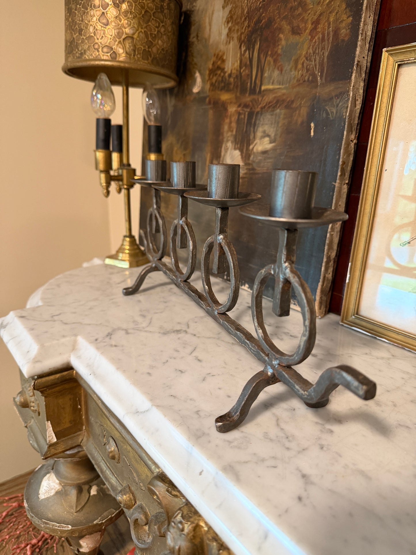 Vintage Swedish Wrought Iron Candelabra by HB Bo Svensk