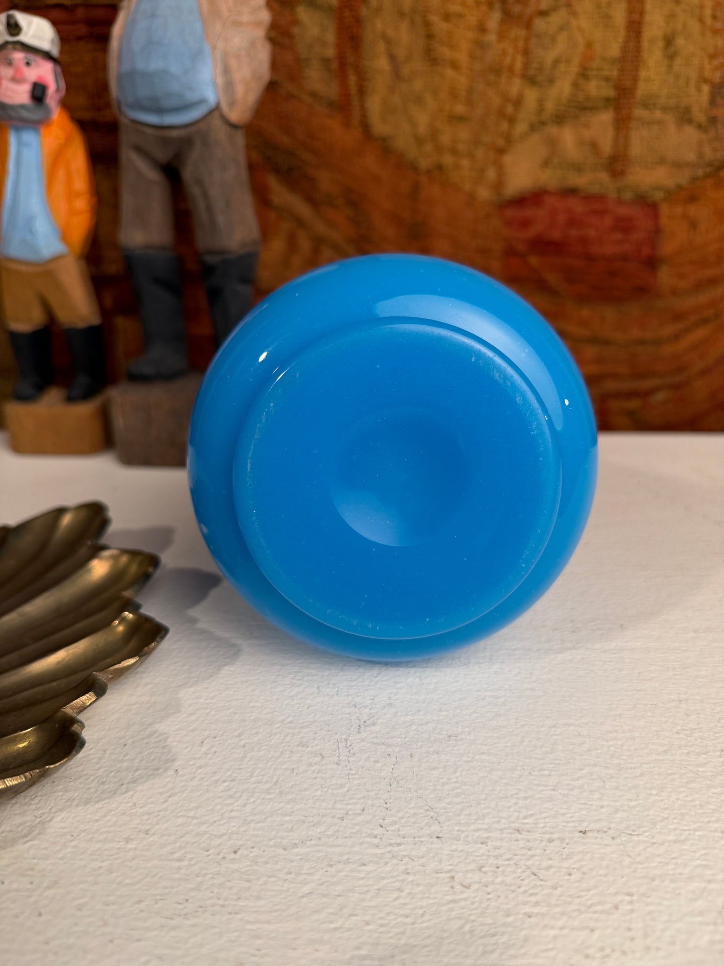 Vintage Blue Opaline Vase