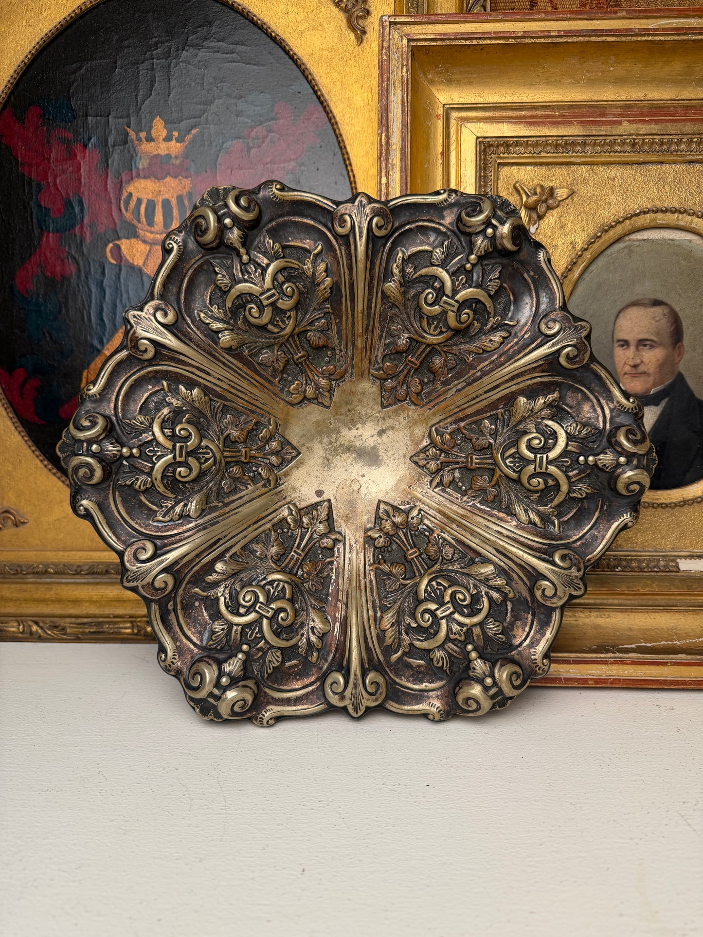 Silverplate Repoussé Decorative Plate