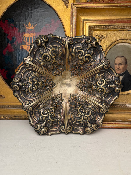 Silverplate Repoussé Decorative Plate