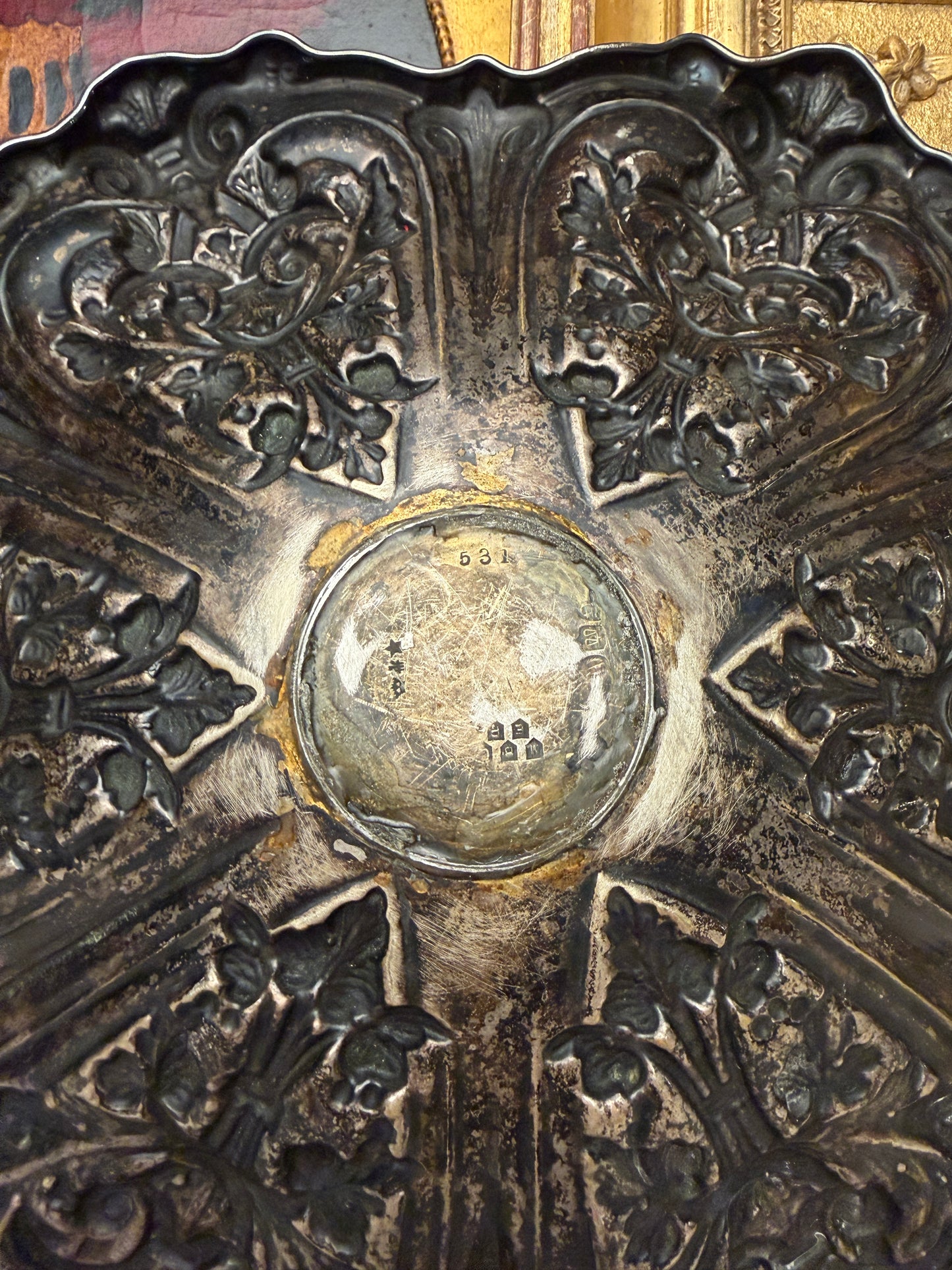 Silverplate Repoussé Decorative Plate
