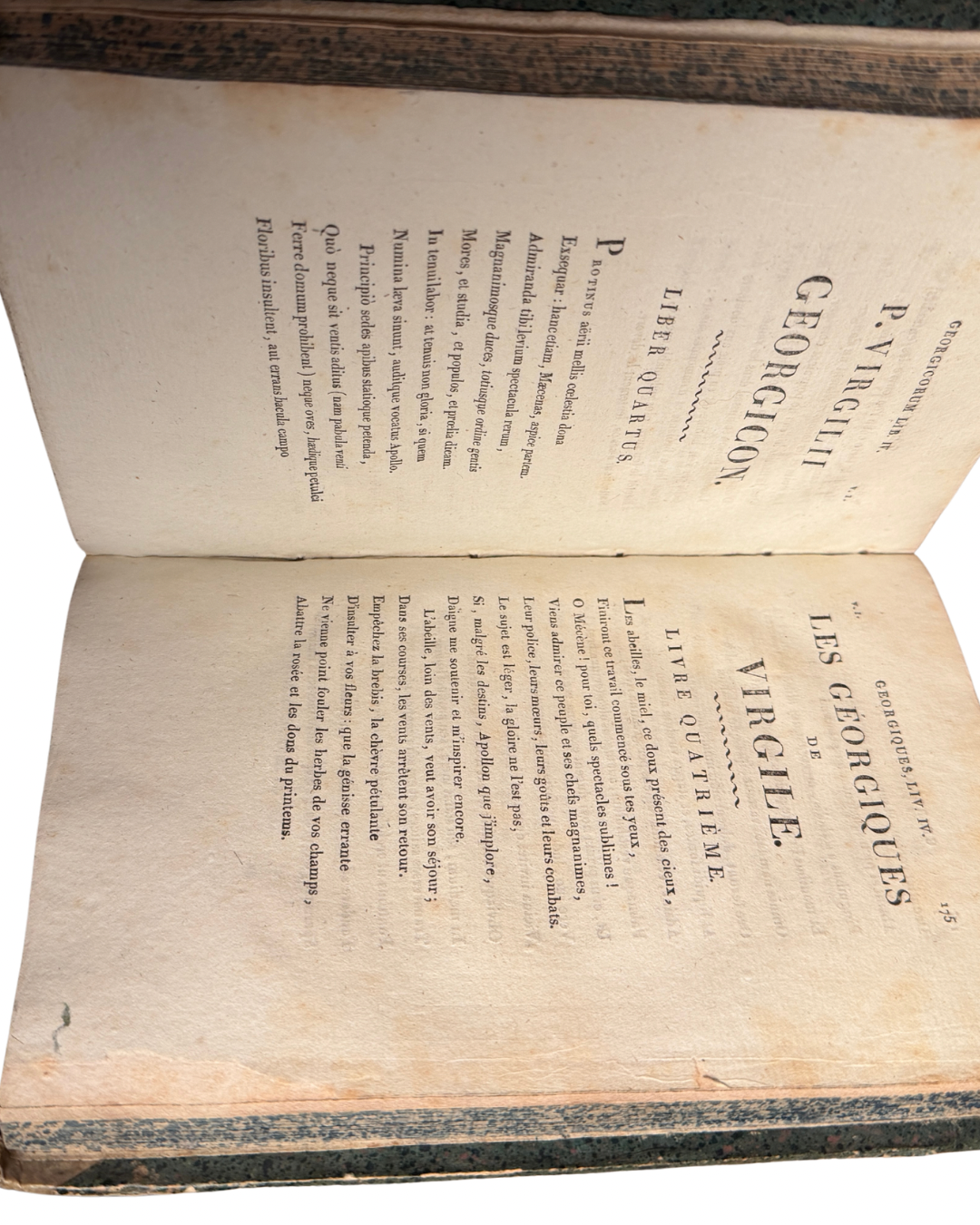 Antique 1805 French & Latin Book – The Georgics of Virgil