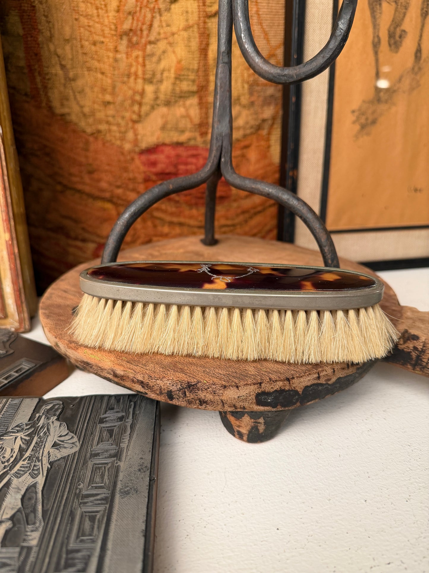 Vintage Faux Tortoiseshell Clothes Brush
