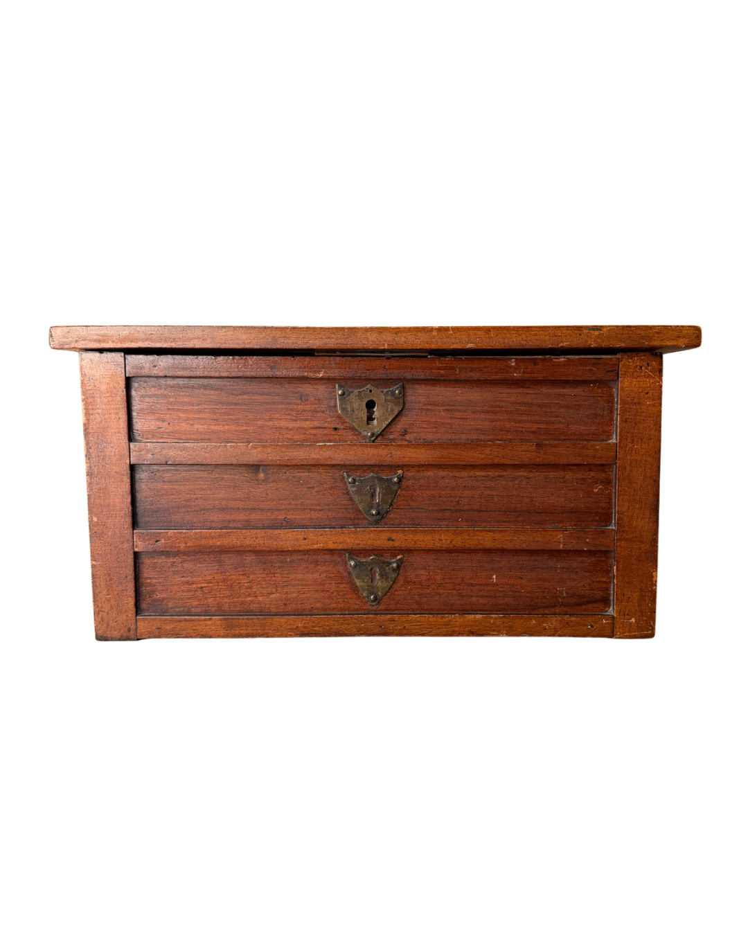 Wooden Storage Chest with Faux Drawers