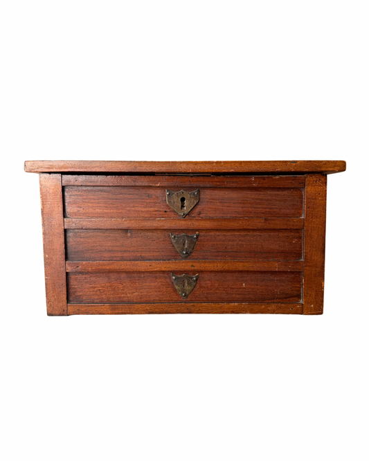 Wooden Storage Chest with Faux Drawers