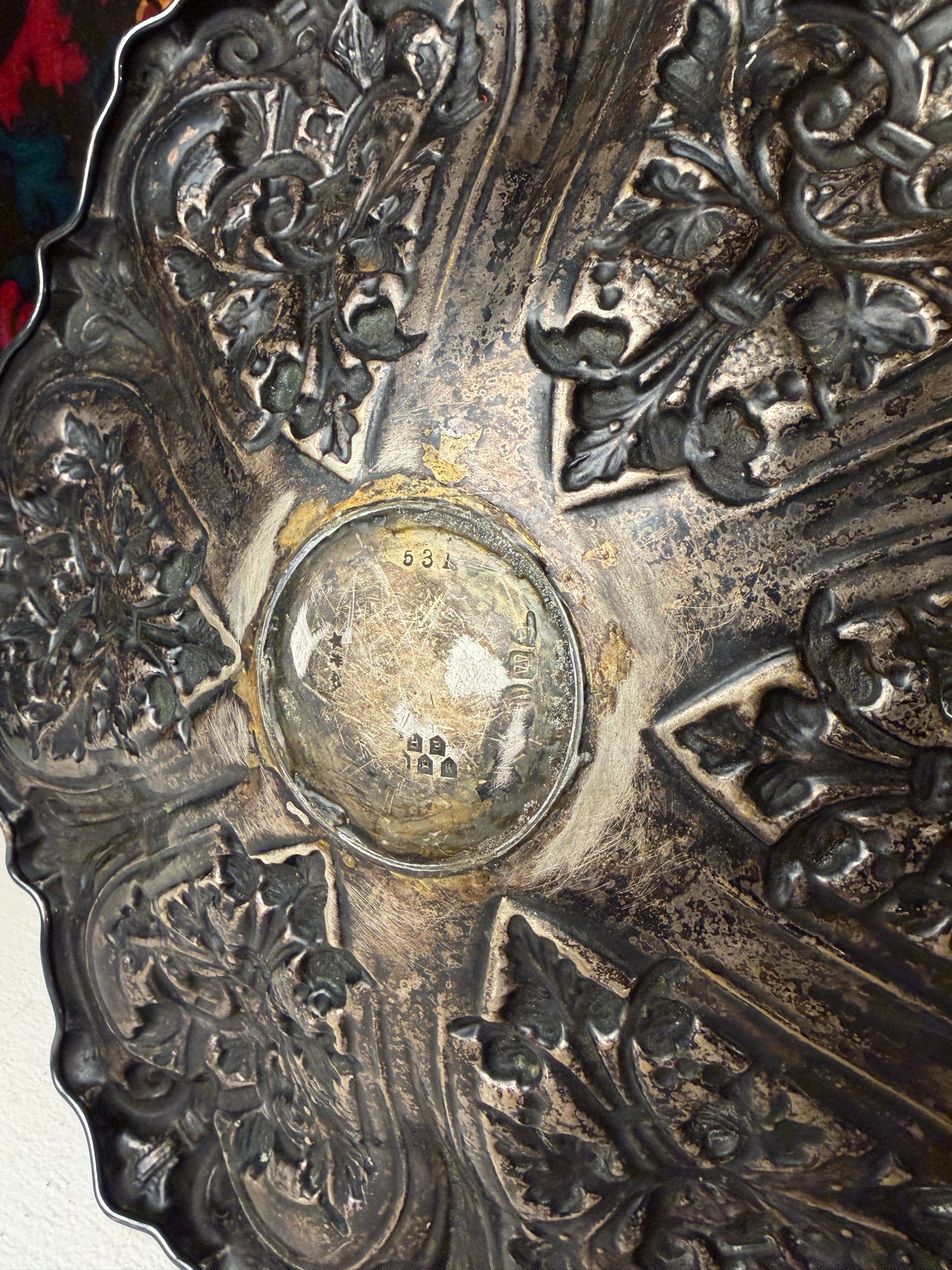 Silverplate Repoussé Decorative Plate