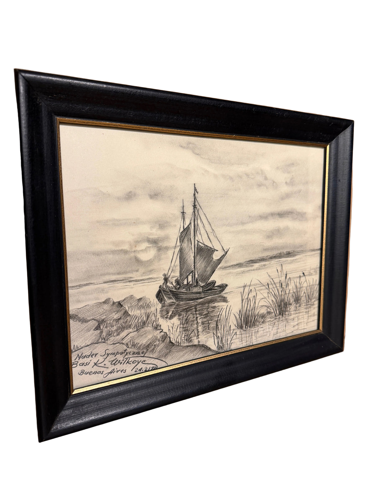 Sailboat Charcoal & Pencil Drawing