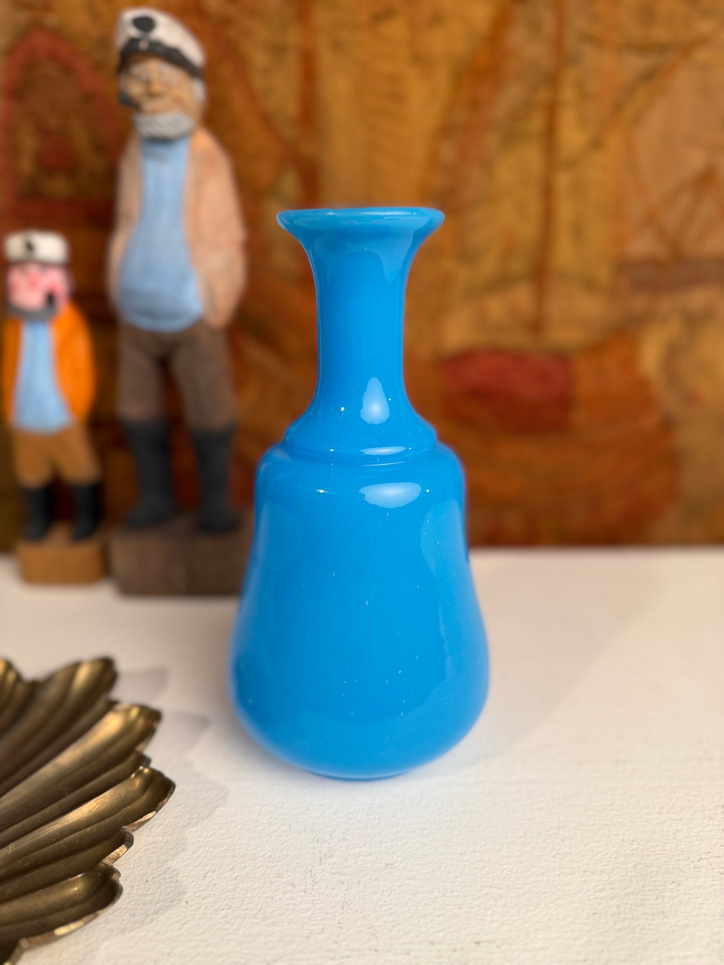 Vintage Blue Opaline Vase