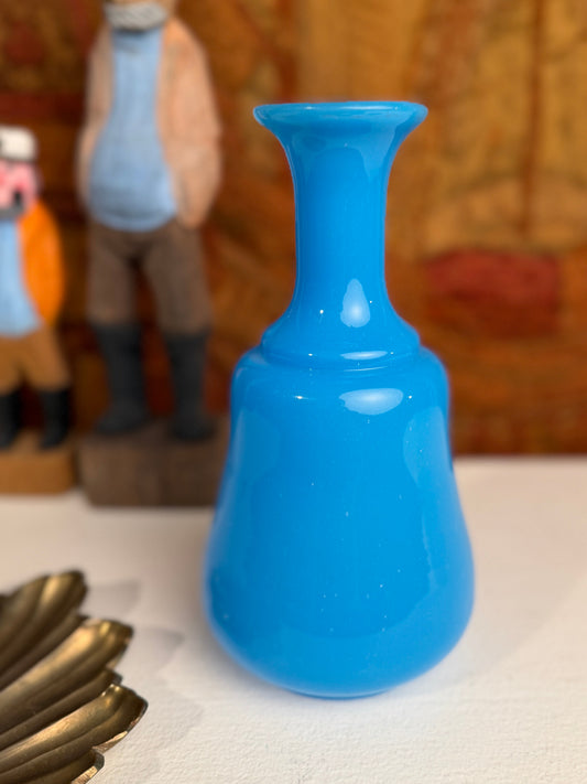 Vintage Blue Opaline Vase
