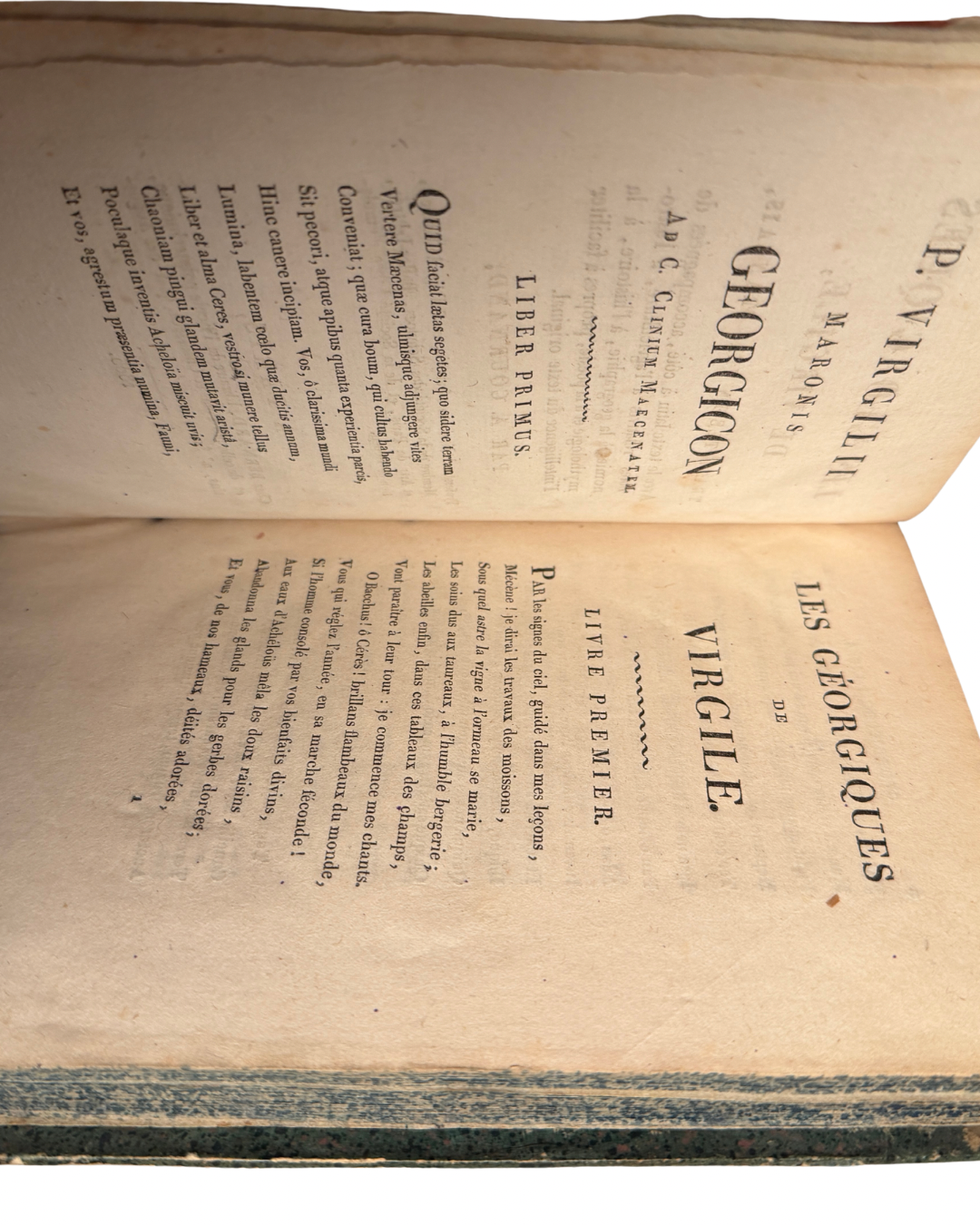 Antique 1805 French & Latin Book – The Georgics of Virgil