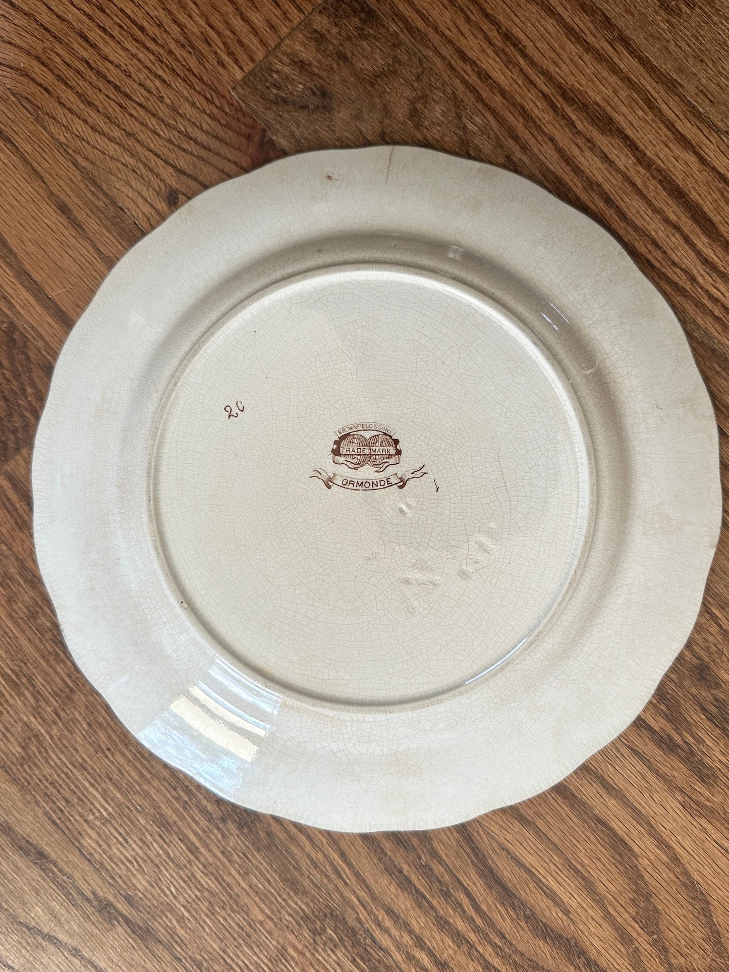 Antique Brownfield & Sons “Ormonde” Transferware Plate