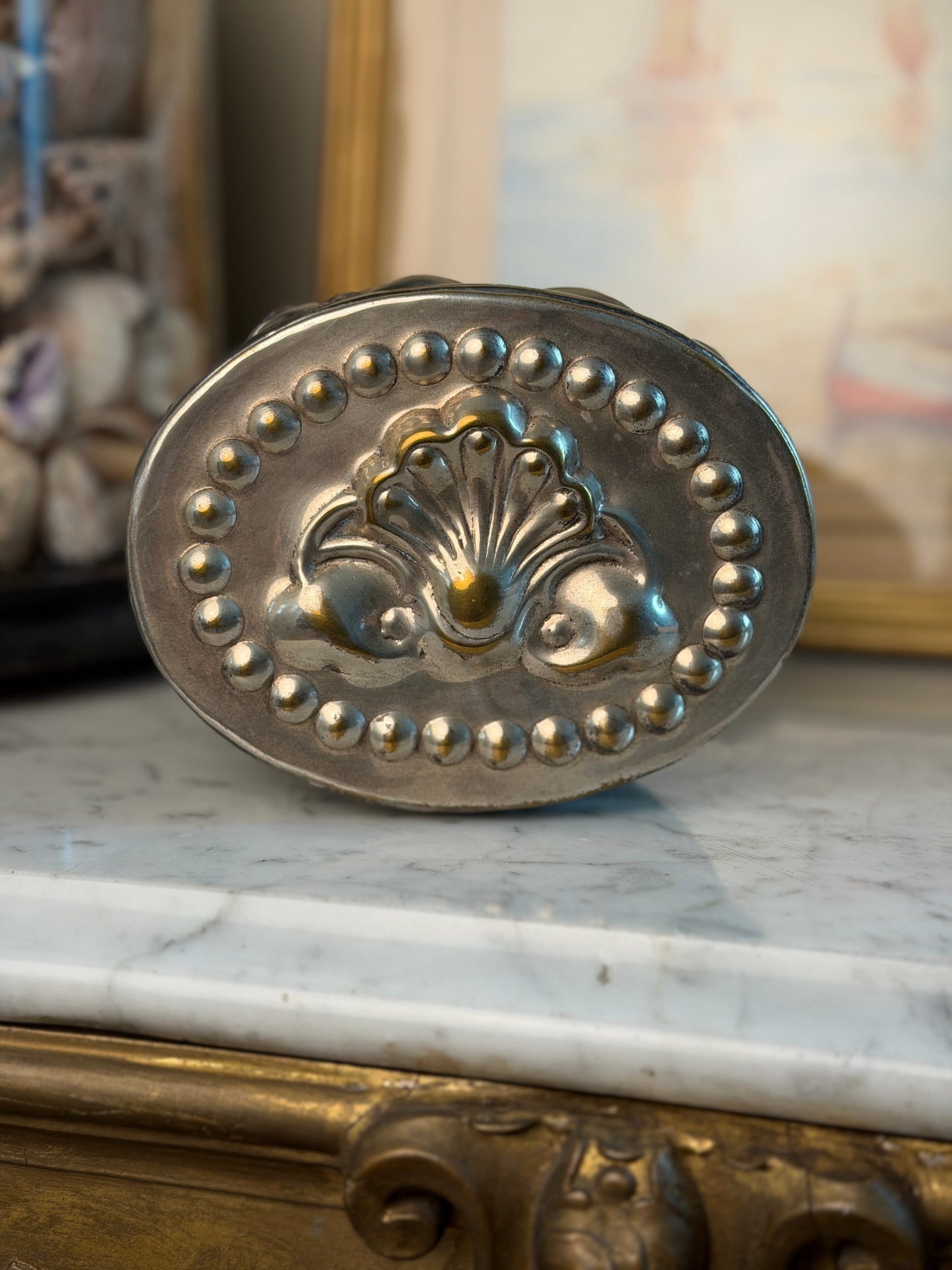 Vintage Silver Tone Trinket Box