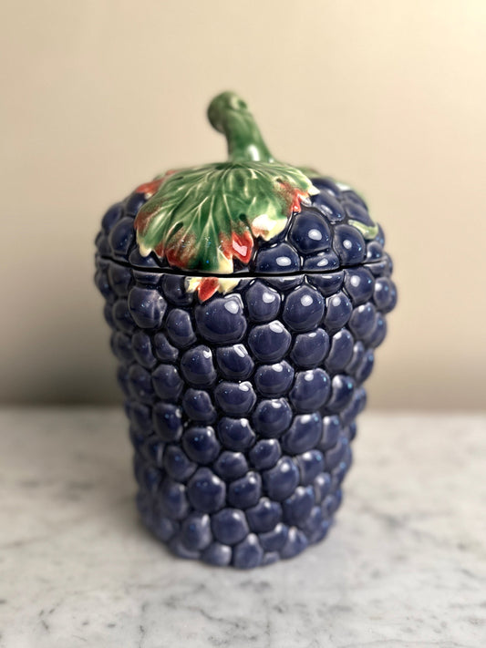 Vintage Bordallo Pinheiro Grape Jar with Lid