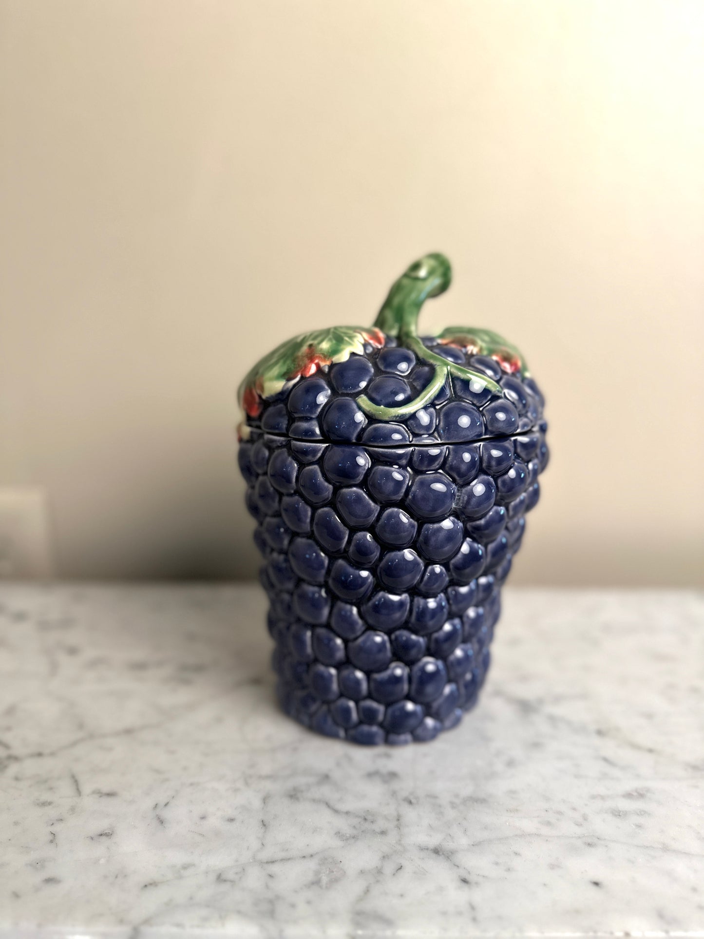 Vintage Bordallo Pinheiro Grape Jar with Lid