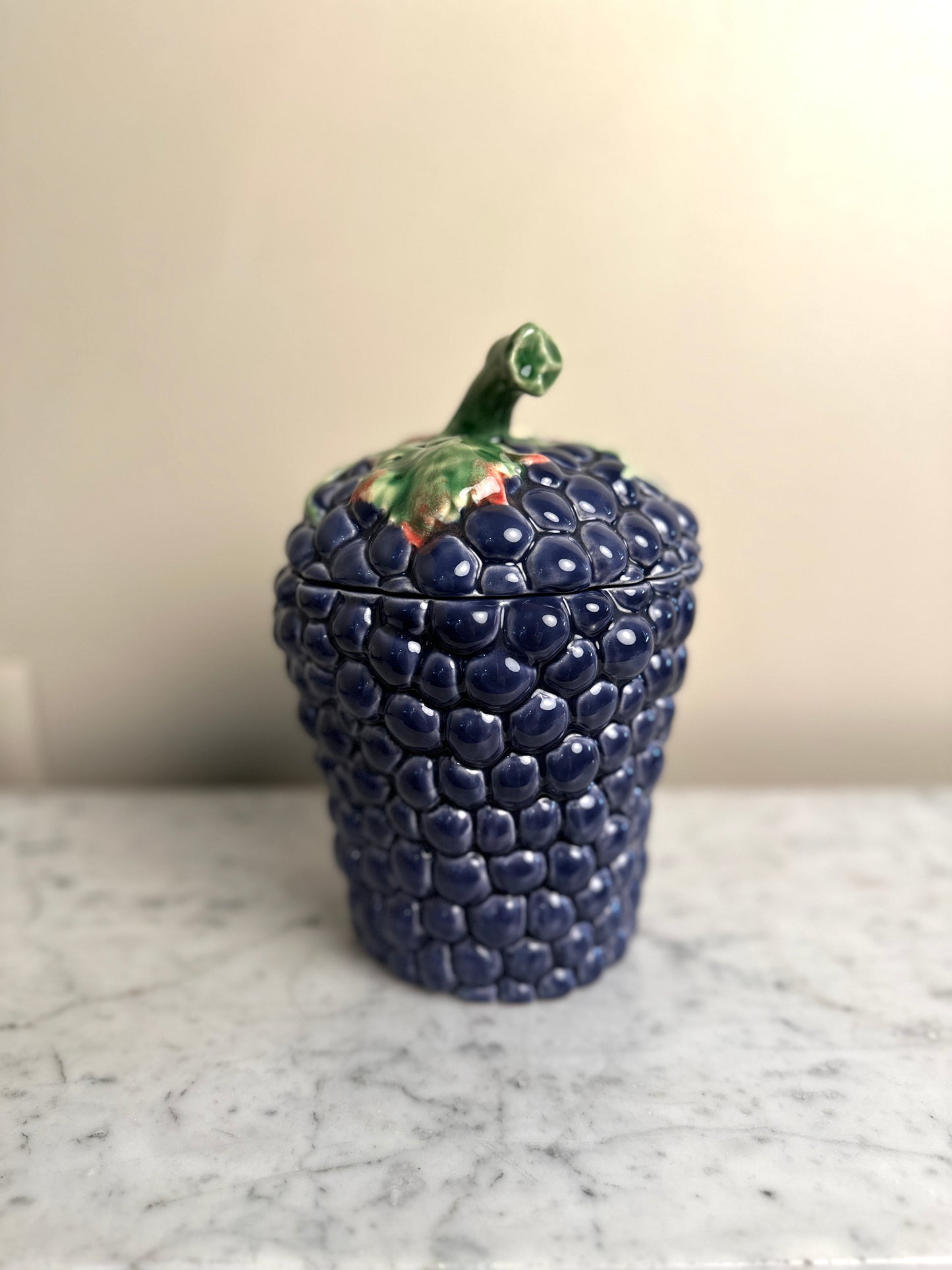 Vintage Bordallo Pinheiro Grape Jar with Lid