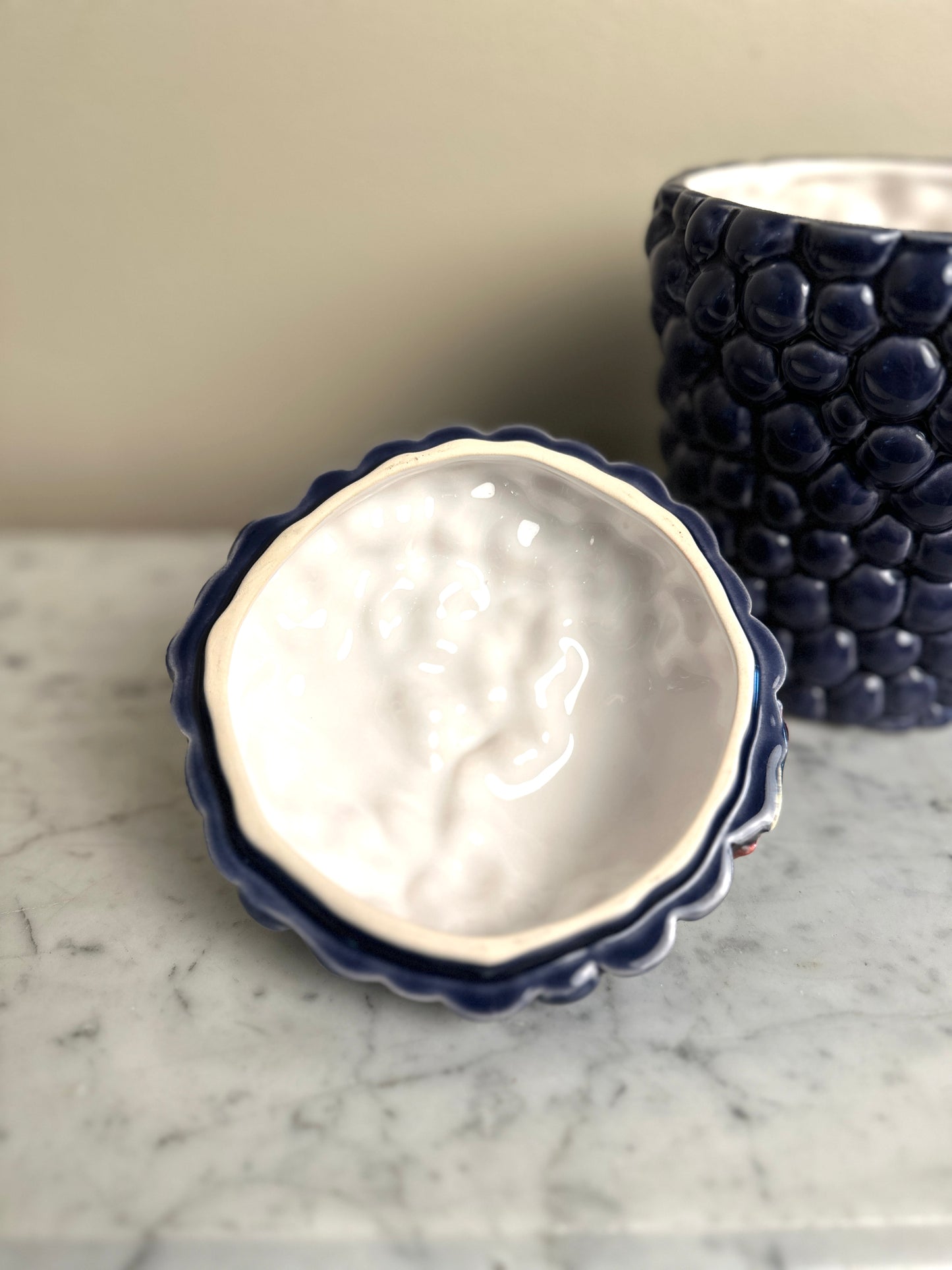 Vintage Bordallo Pinheiro Grape Jar with Lid