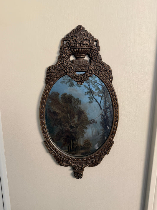 Ornate Oval Wall Mirror Vintage
