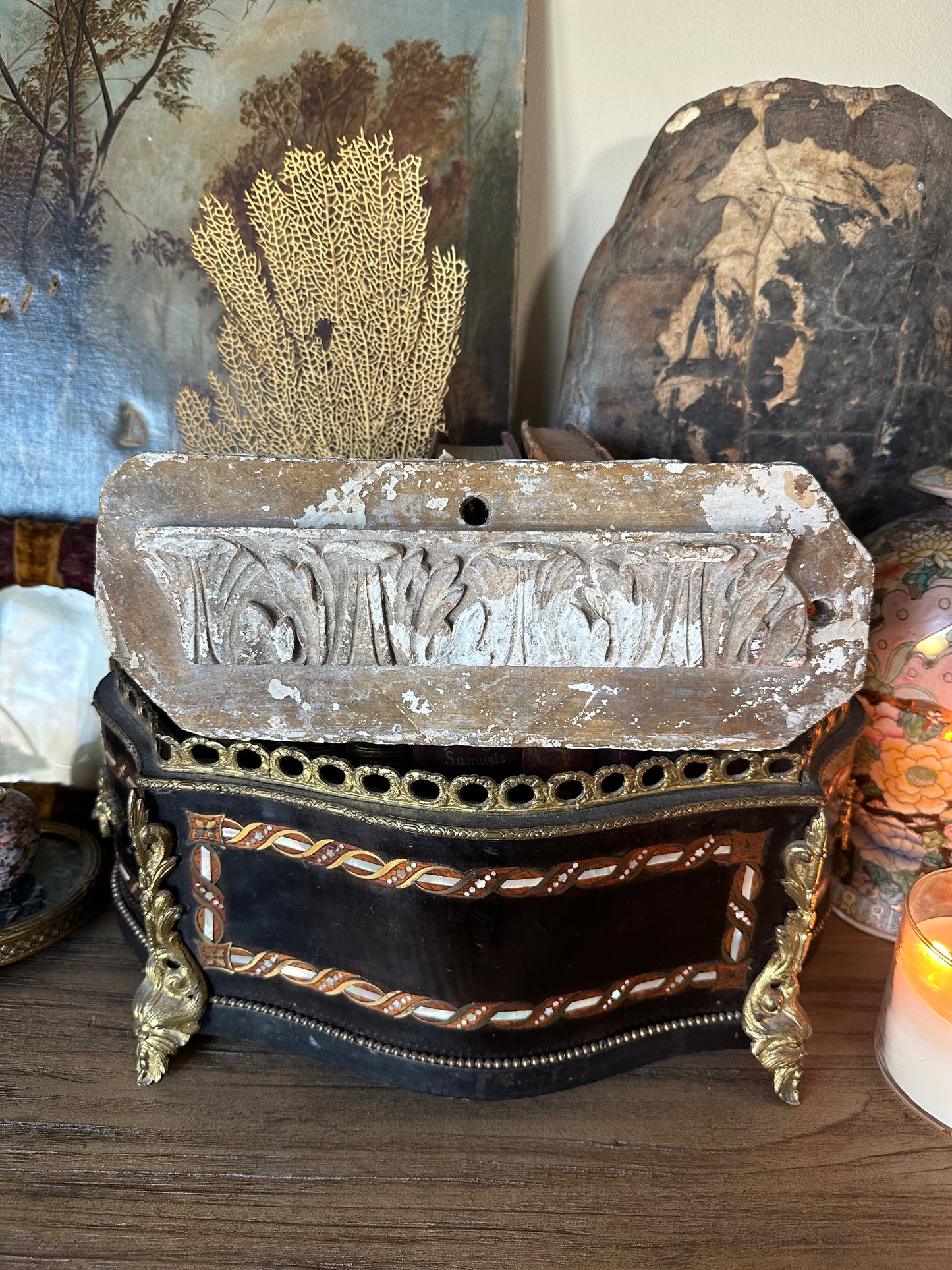 Antique Composition Architectural Fragment | Foliate Frame Appliqué