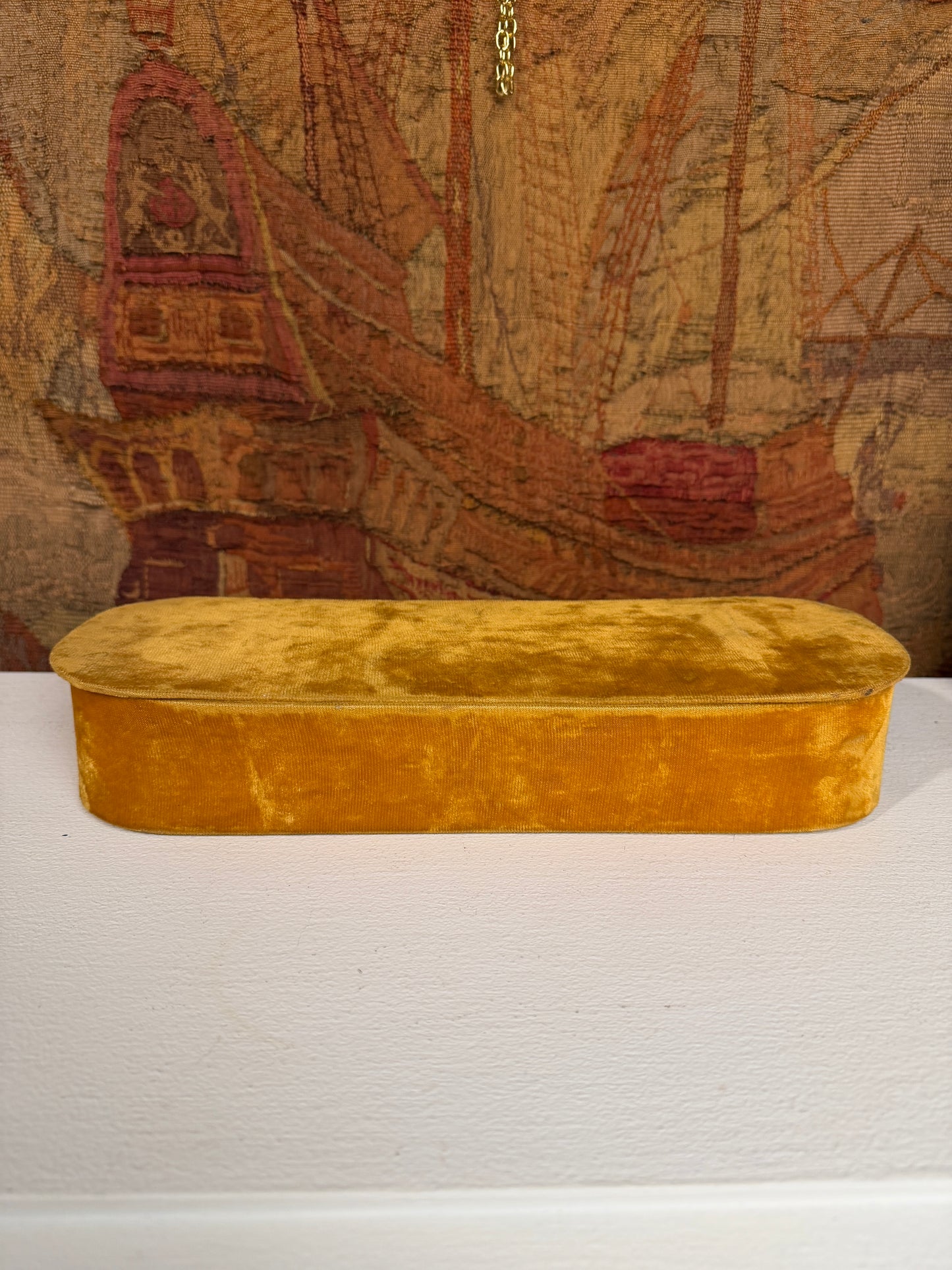 Vintage Gold Velvet Storage Box