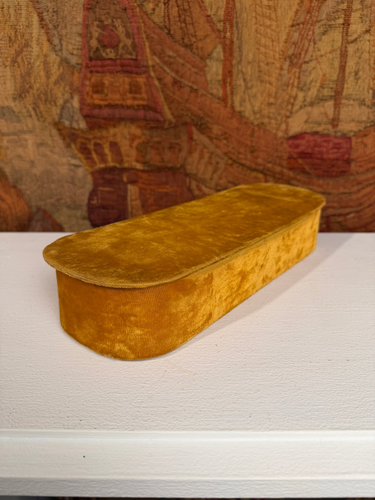 Vintage Gold Velvet Storage Box