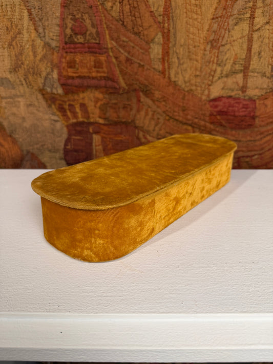 Vintage Gold Velvet Storage Box