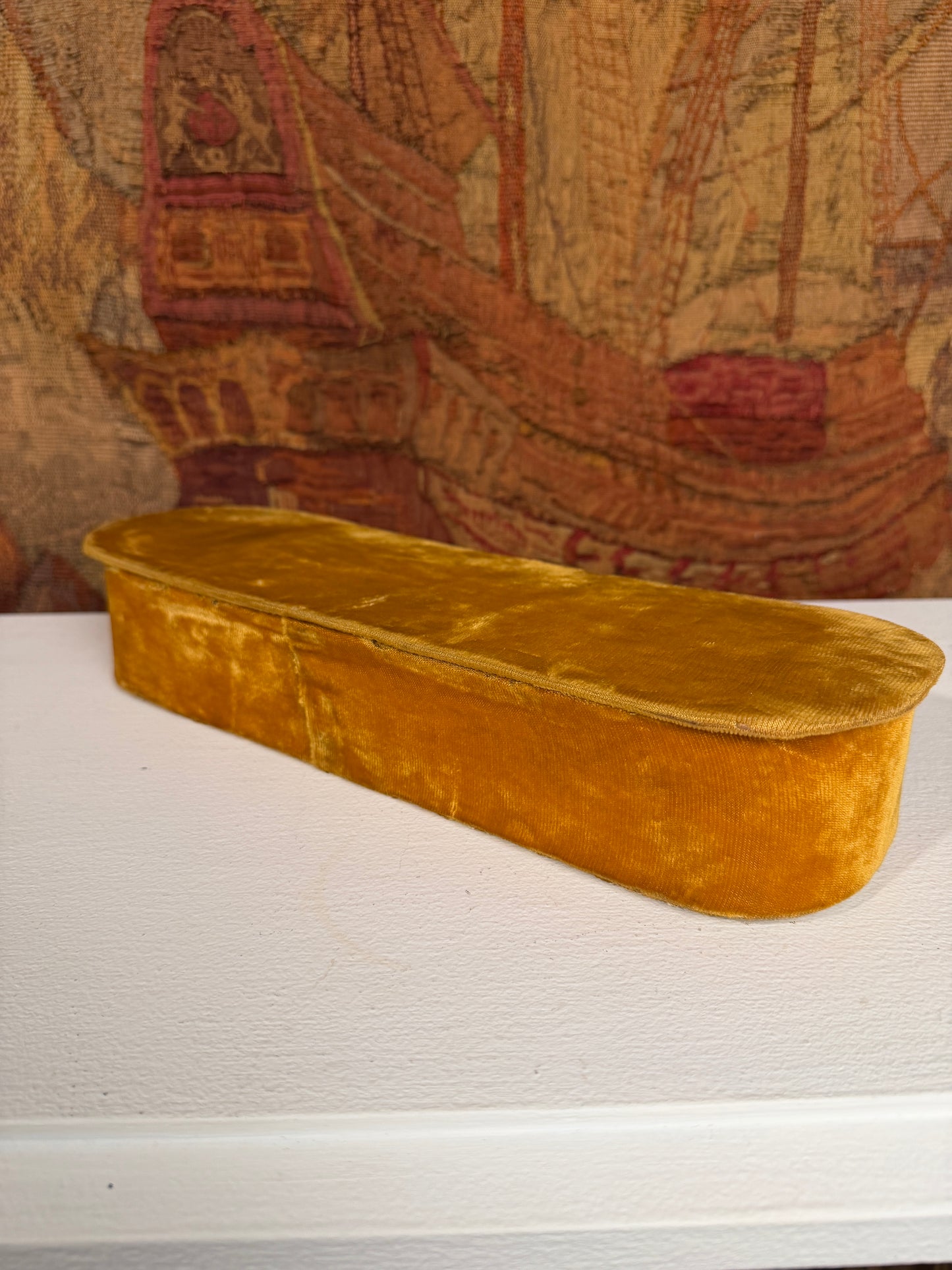 Vintage Gold Velvet Storage Box