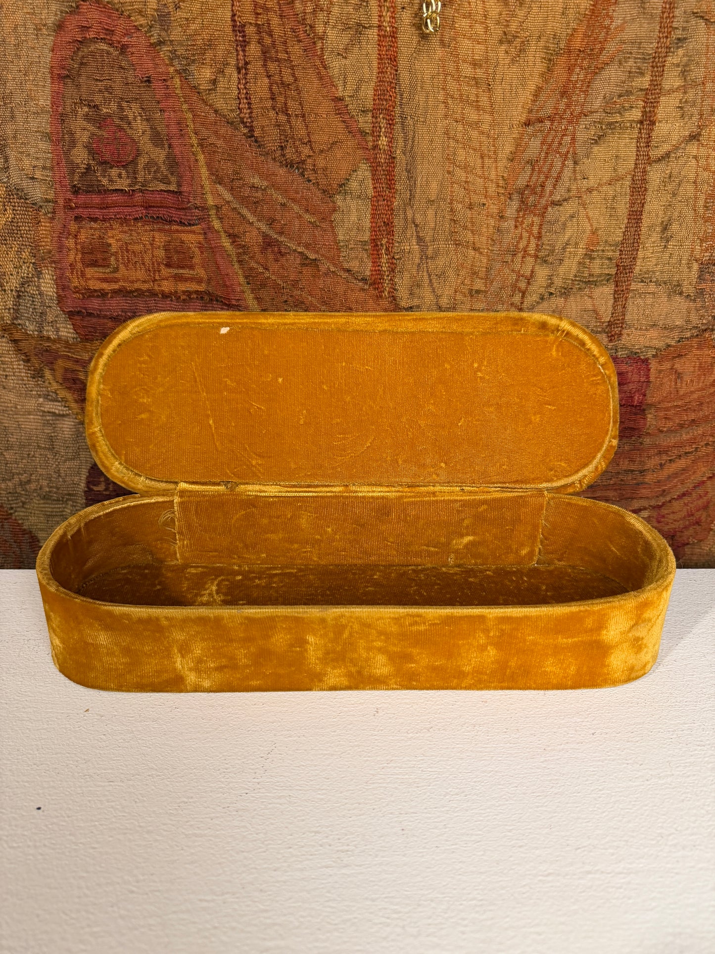 Vintage Gold Velvet Storage Box