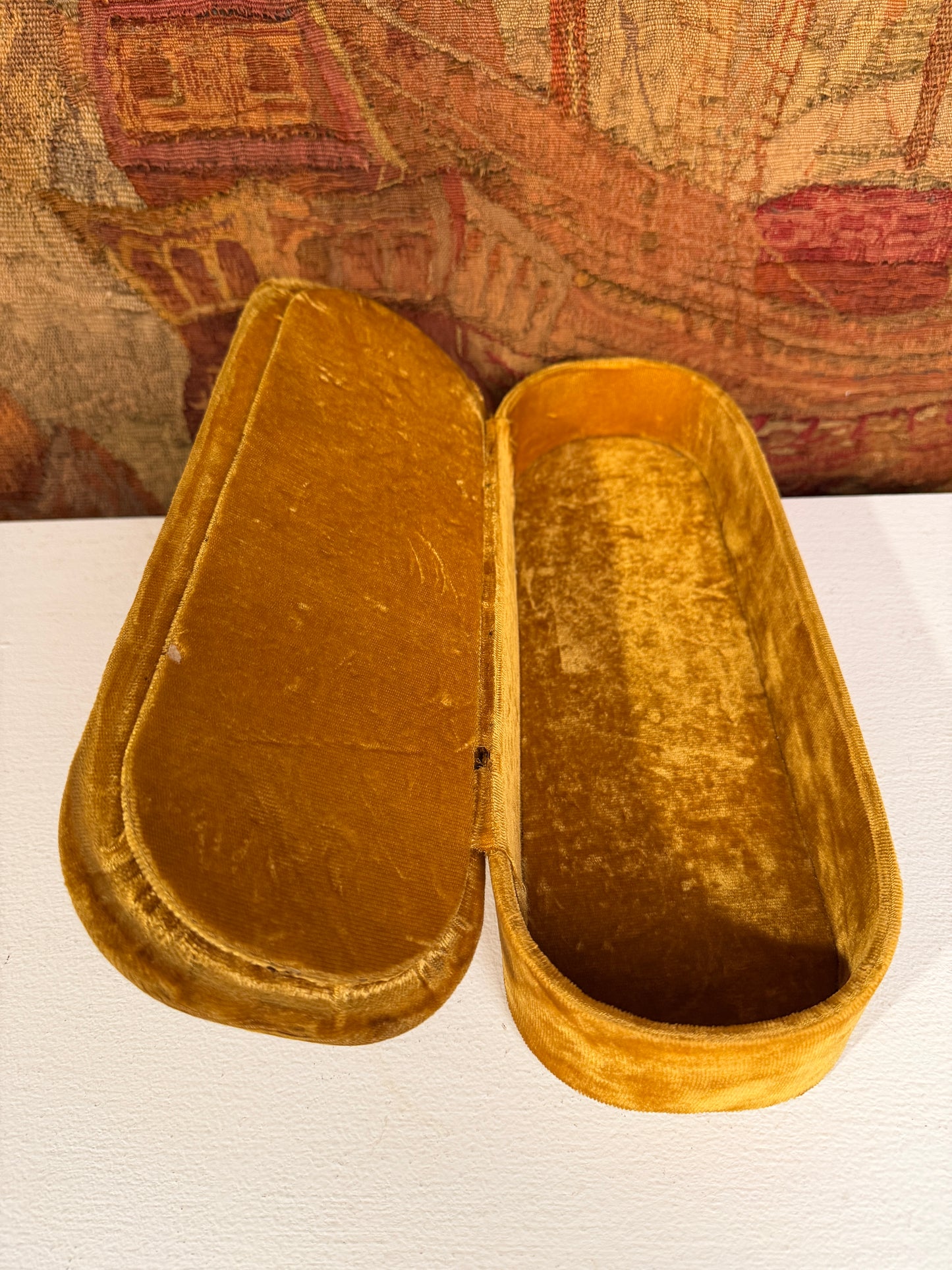 Vintage Gold Velvet Storage Box