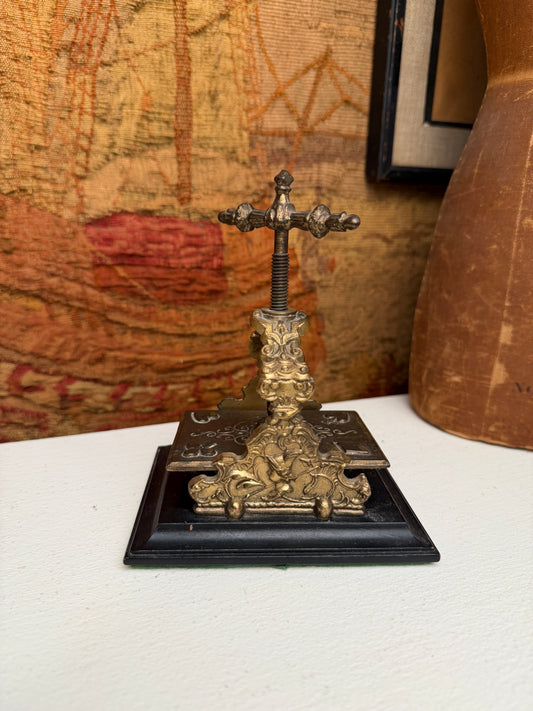 Vintage Brass Playing Card Letter Press