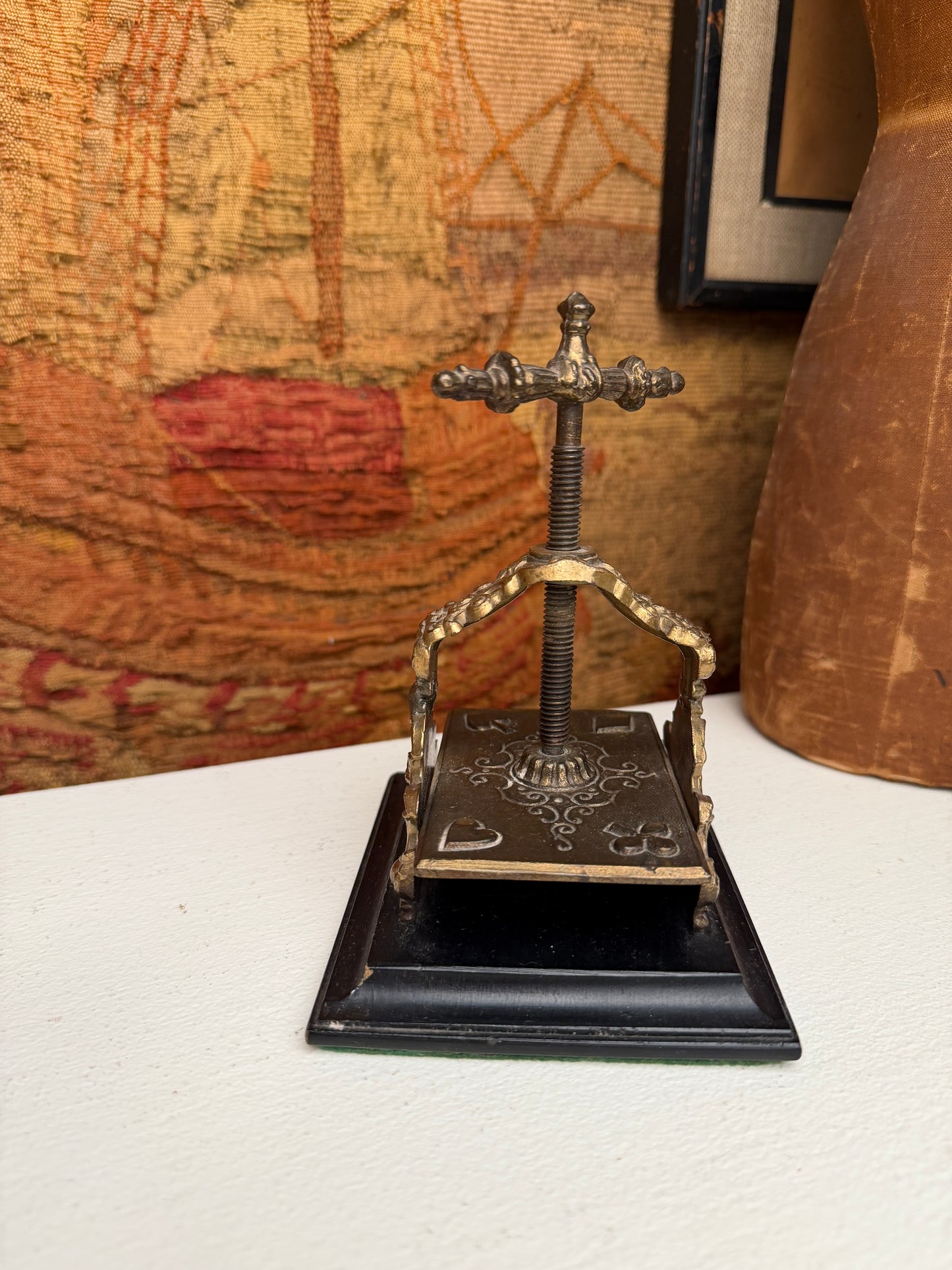 Vintage Brass Playing Card Letter Press
