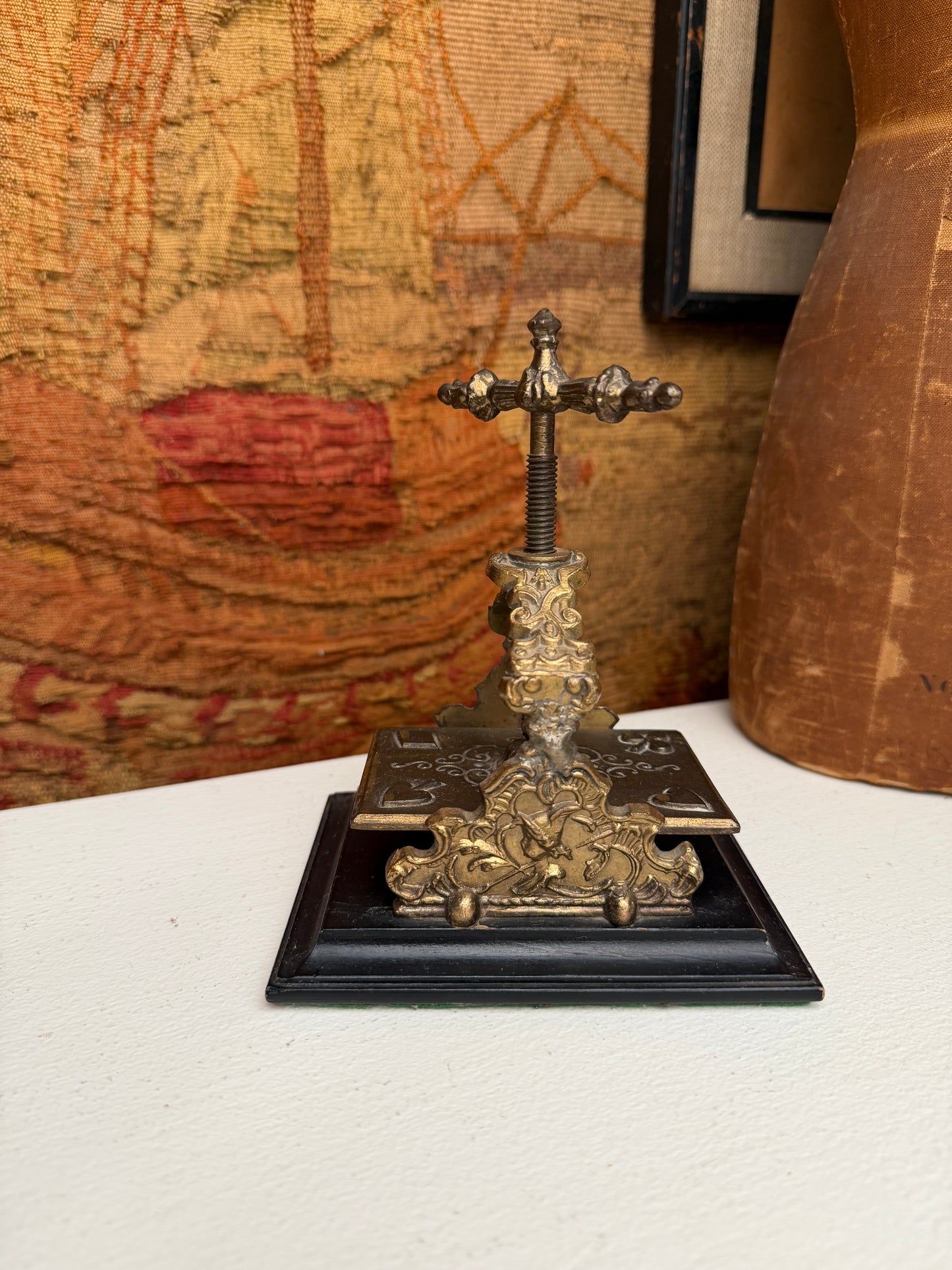 Vintage Brass Playing Card Letter Press