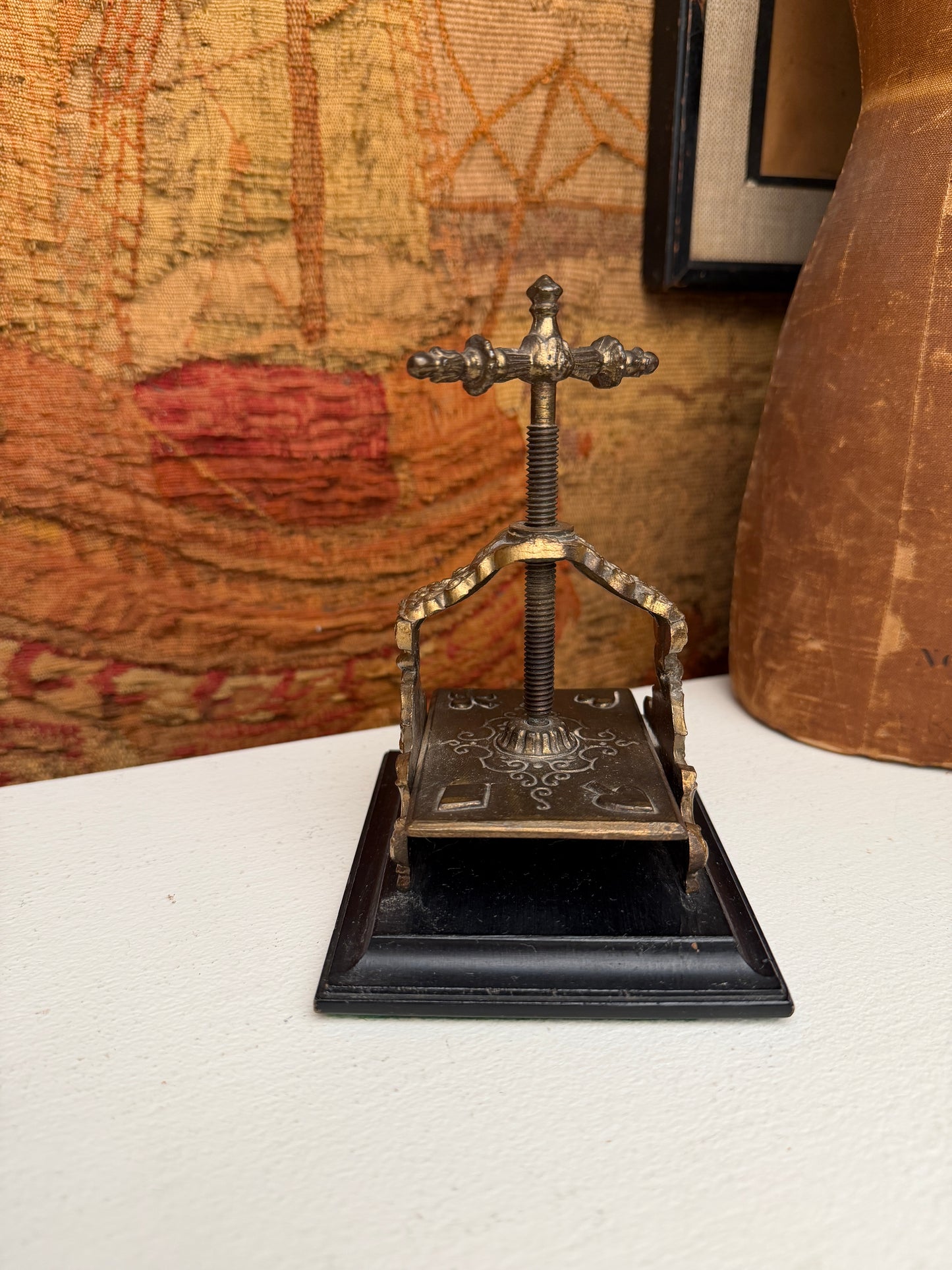 Vintage Brass Playing Card Letter Press
