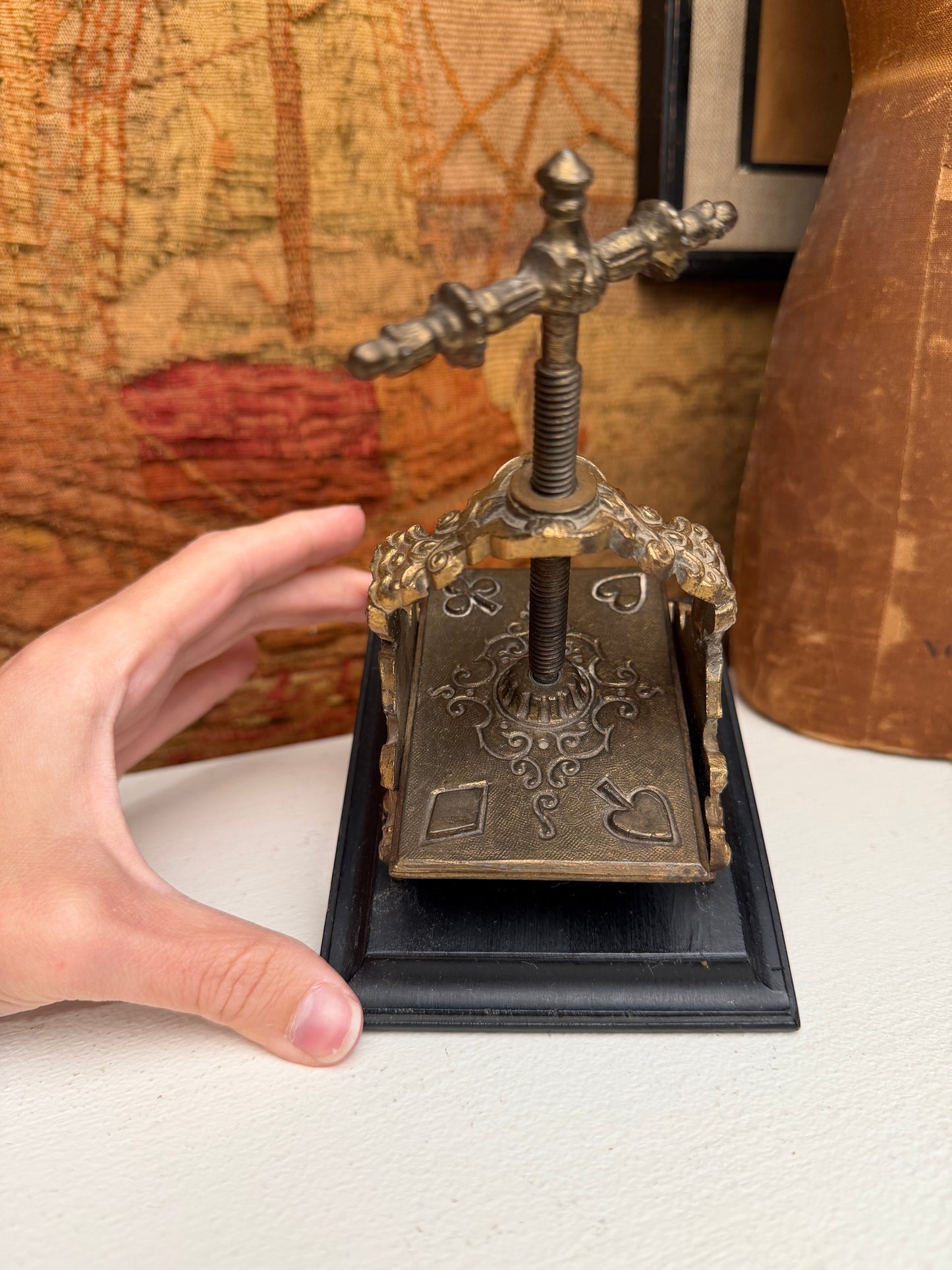 Vintage Brass Playing Card Letter Press