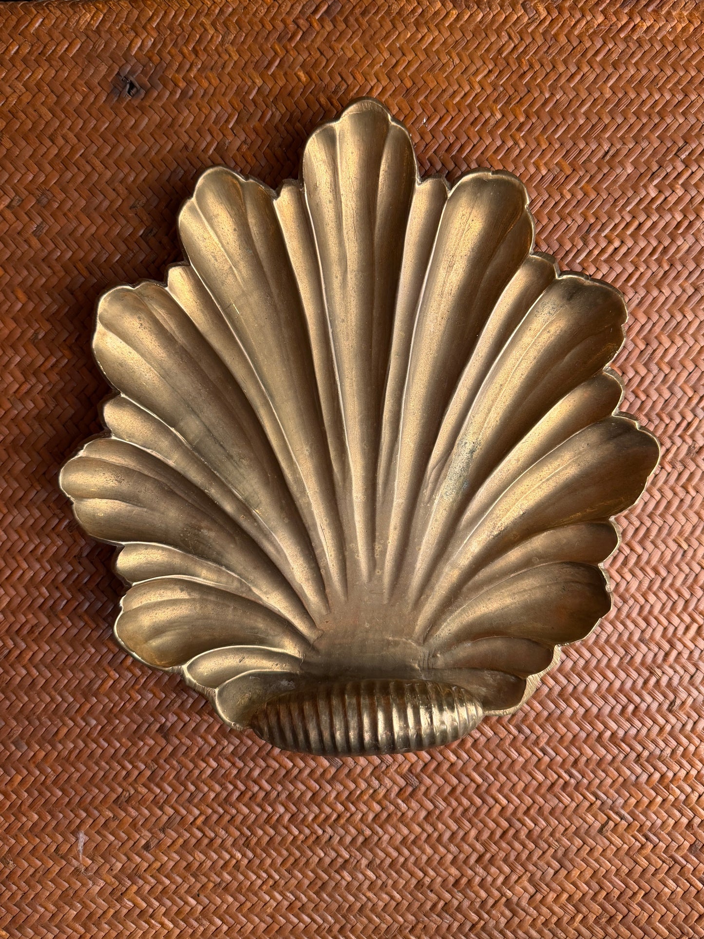 Vintage Brass Scallop Shell Dish