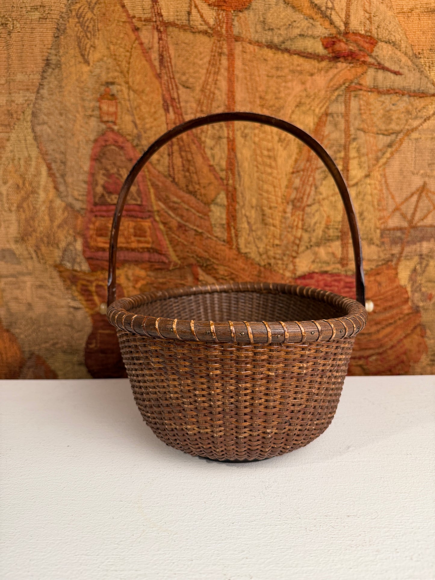 Vintage Dark Nantucket Style Basket
