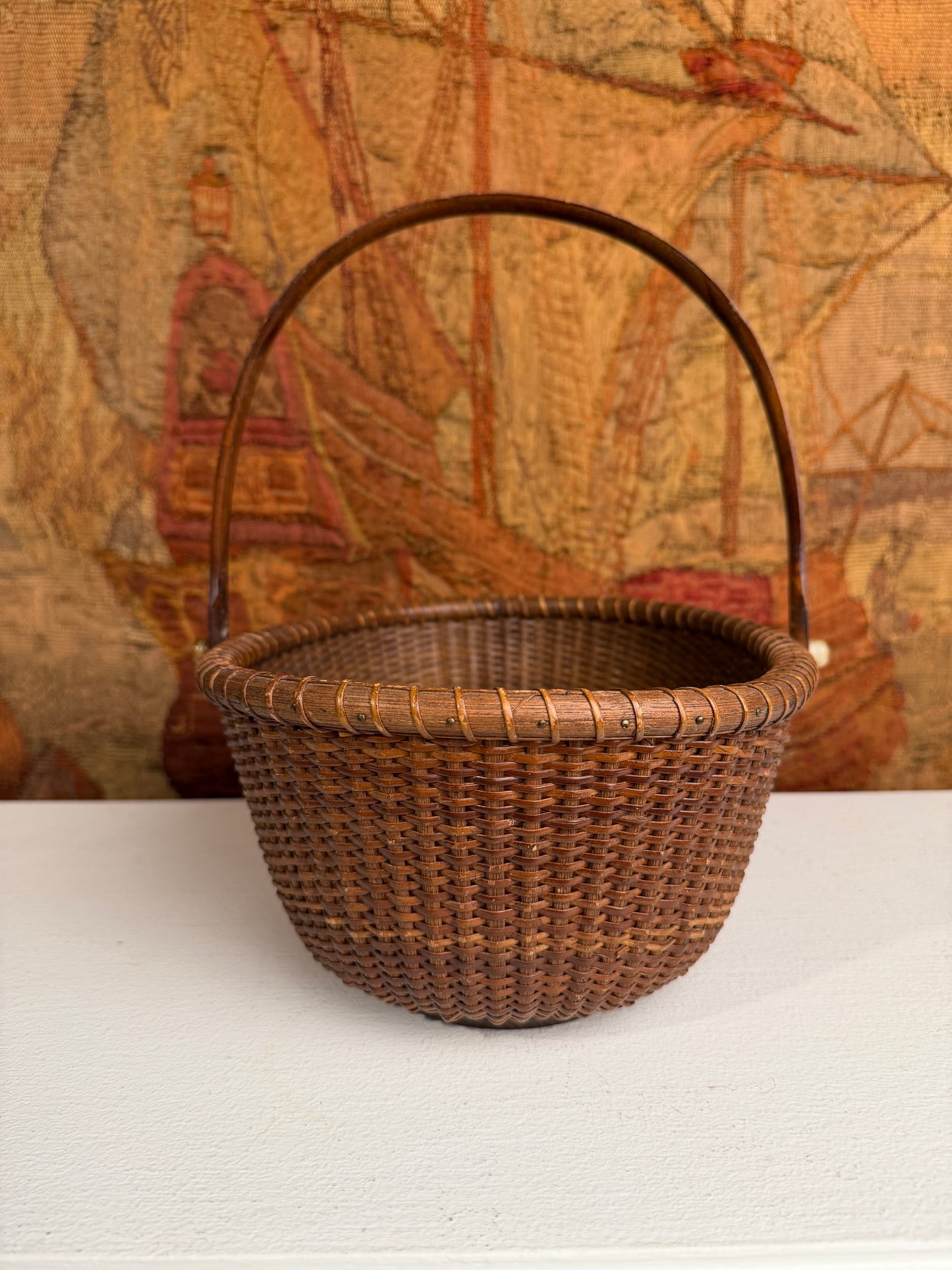 Vintage Dark Nantucket Style Basket