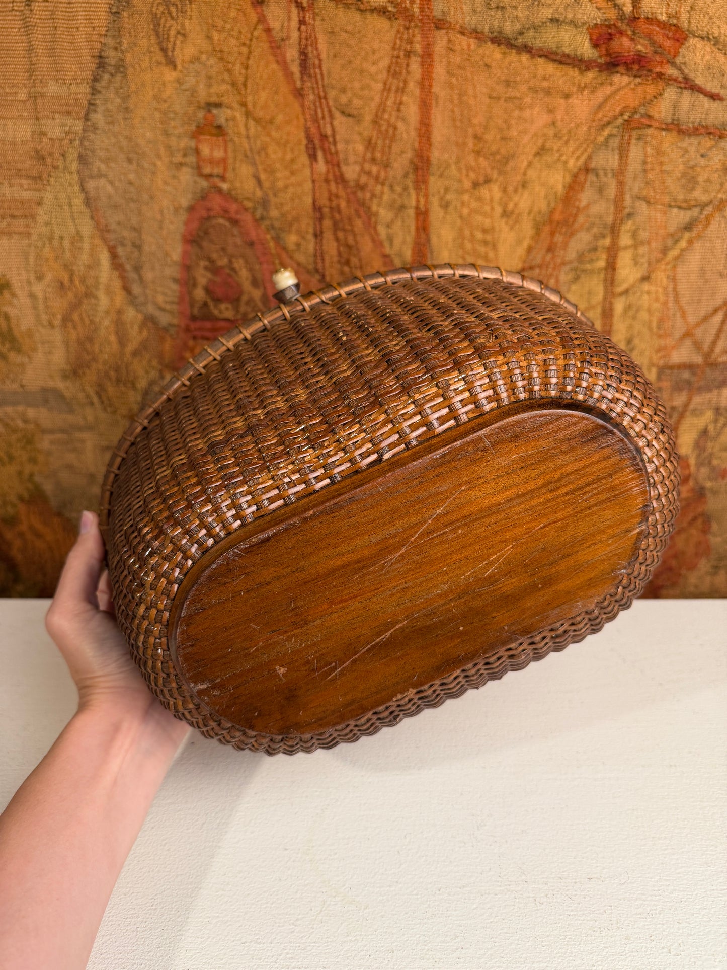 Vintage Dark Nantucket Style Basket
