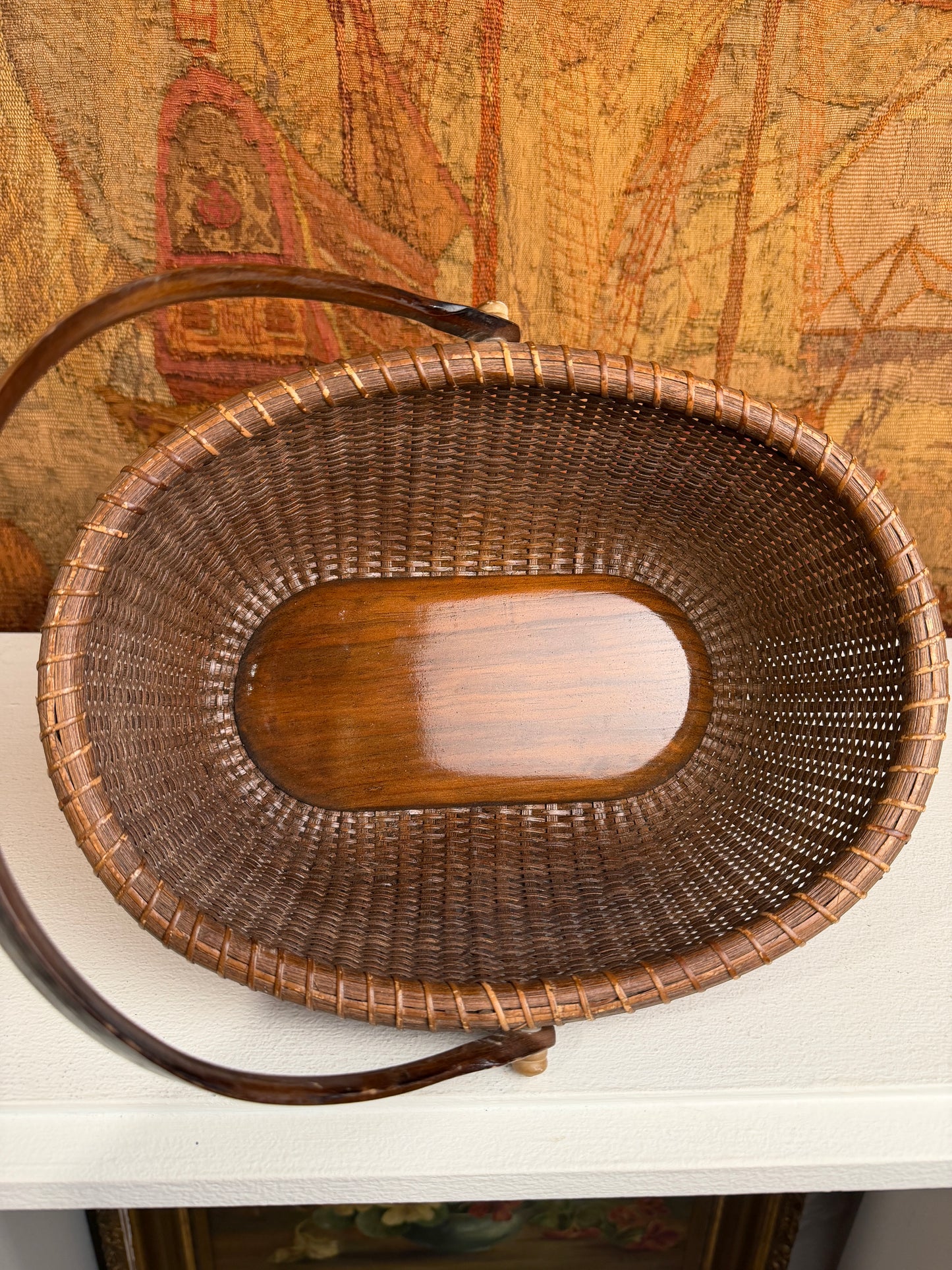 Vintage Dark Nantucket Style Basket