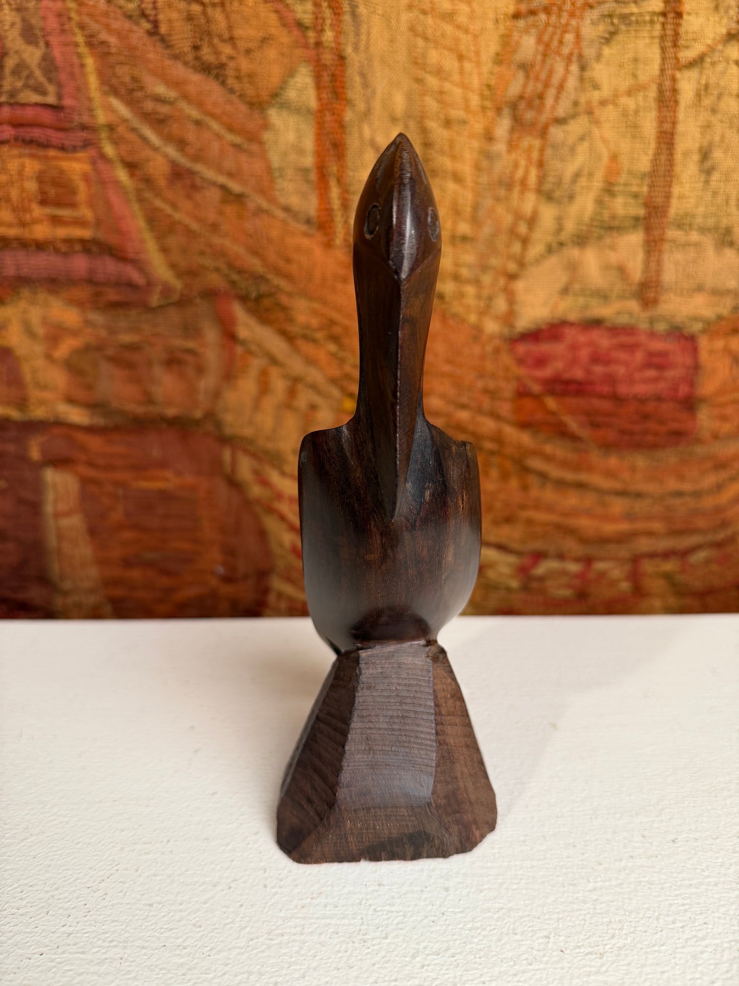 Handmade Wooden Pelican Sculpture