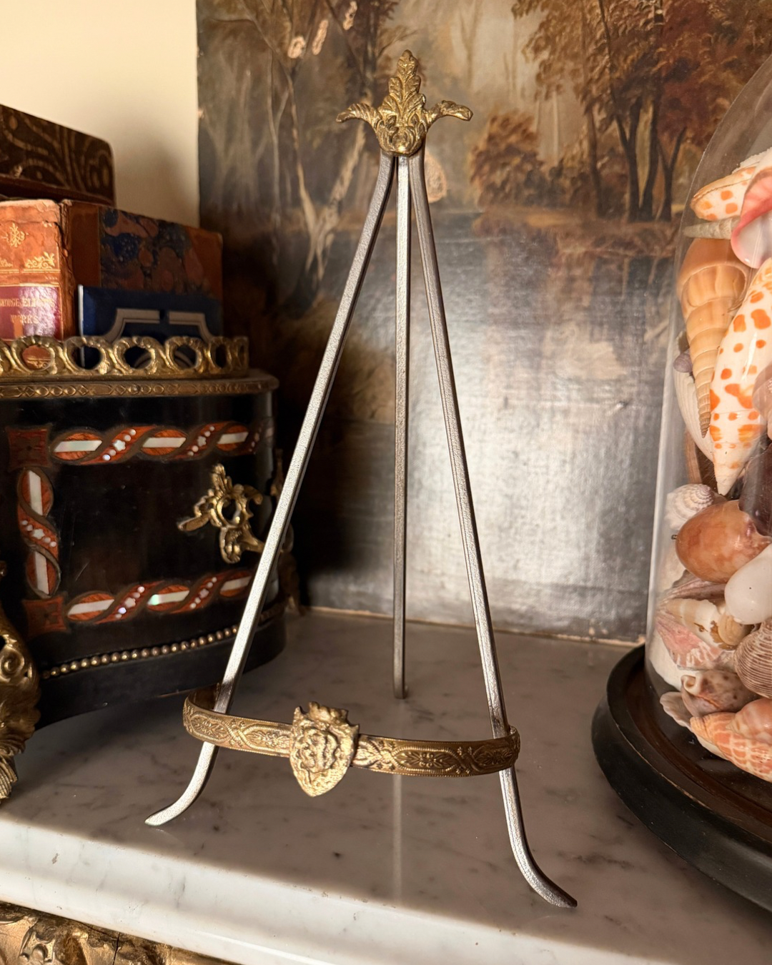 Italian Brass & Silver-Tone Easel