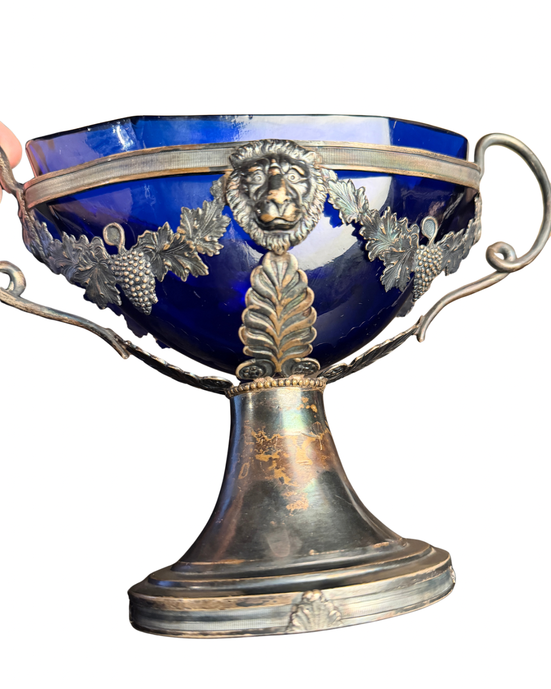 Silver-Plated Lion Head Compote