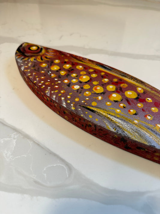 Hand-Painted Wooden Fish Sculpture