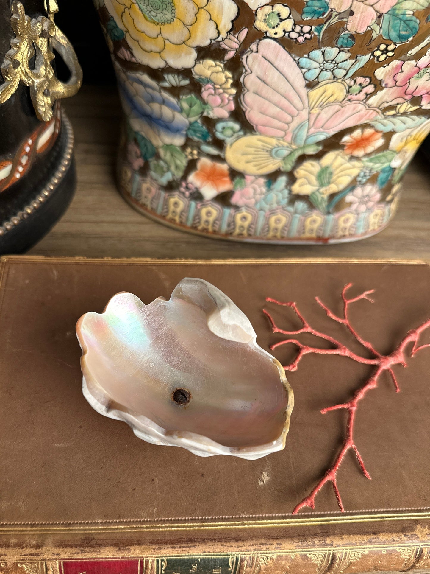 Carved Turbo Shell Pedestal Dish